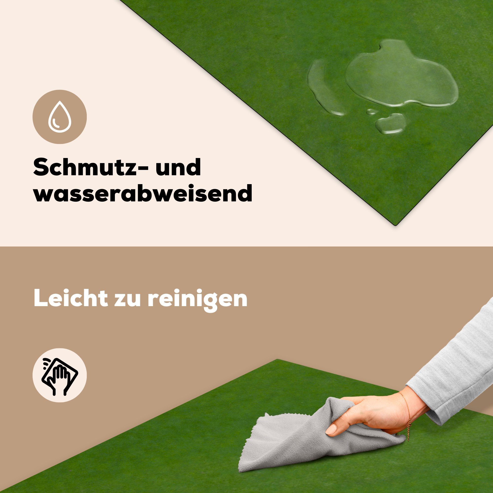 (1 tlg), Vinyl, 78x78 Ball, küche - Golf Herdblende-/Abdeckplatte cm, Arbeitsplatte Gras - für MuchoWow Ceranfeldabdeckung,