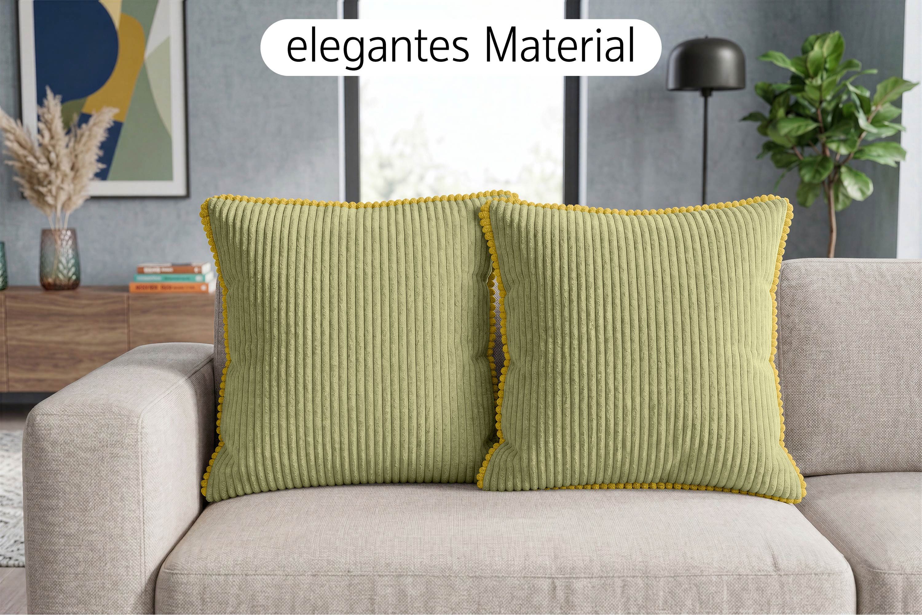 Amilian Dekokissen Sofakissen 4er Set mit Füllung 2x 40x40 cm + 2x 35x45 cm, Hotelverschluss Sofakissen Zierkissen – Bild 5 von 5