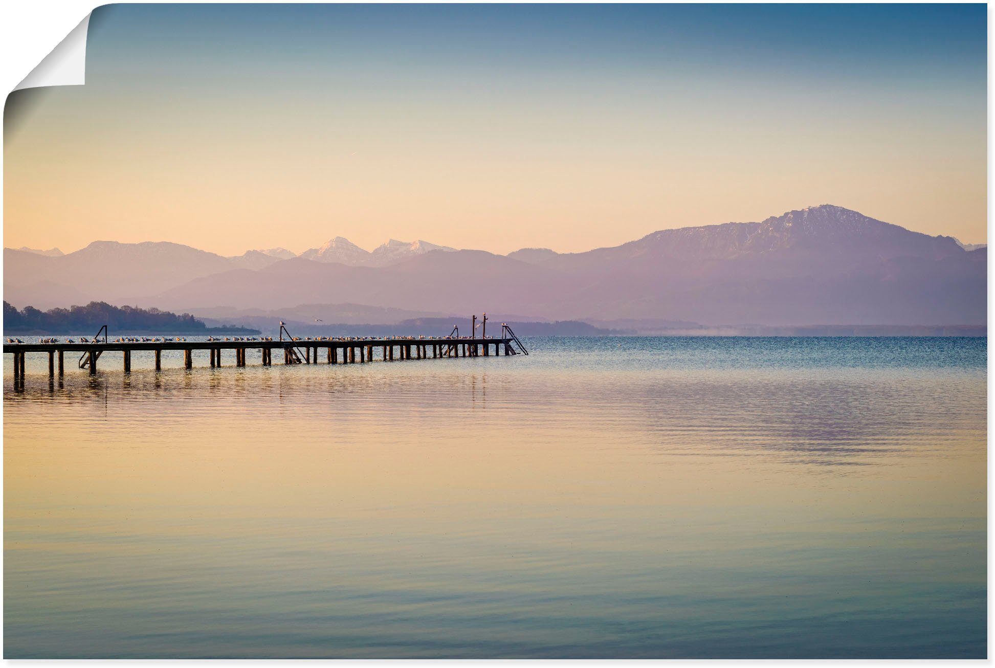 Leinwandbild, Alubild, Seebilder Größen verschied. am Outdoorbild, als Wandbild Poster Morgen St), (1 Artland Chiemsee, in