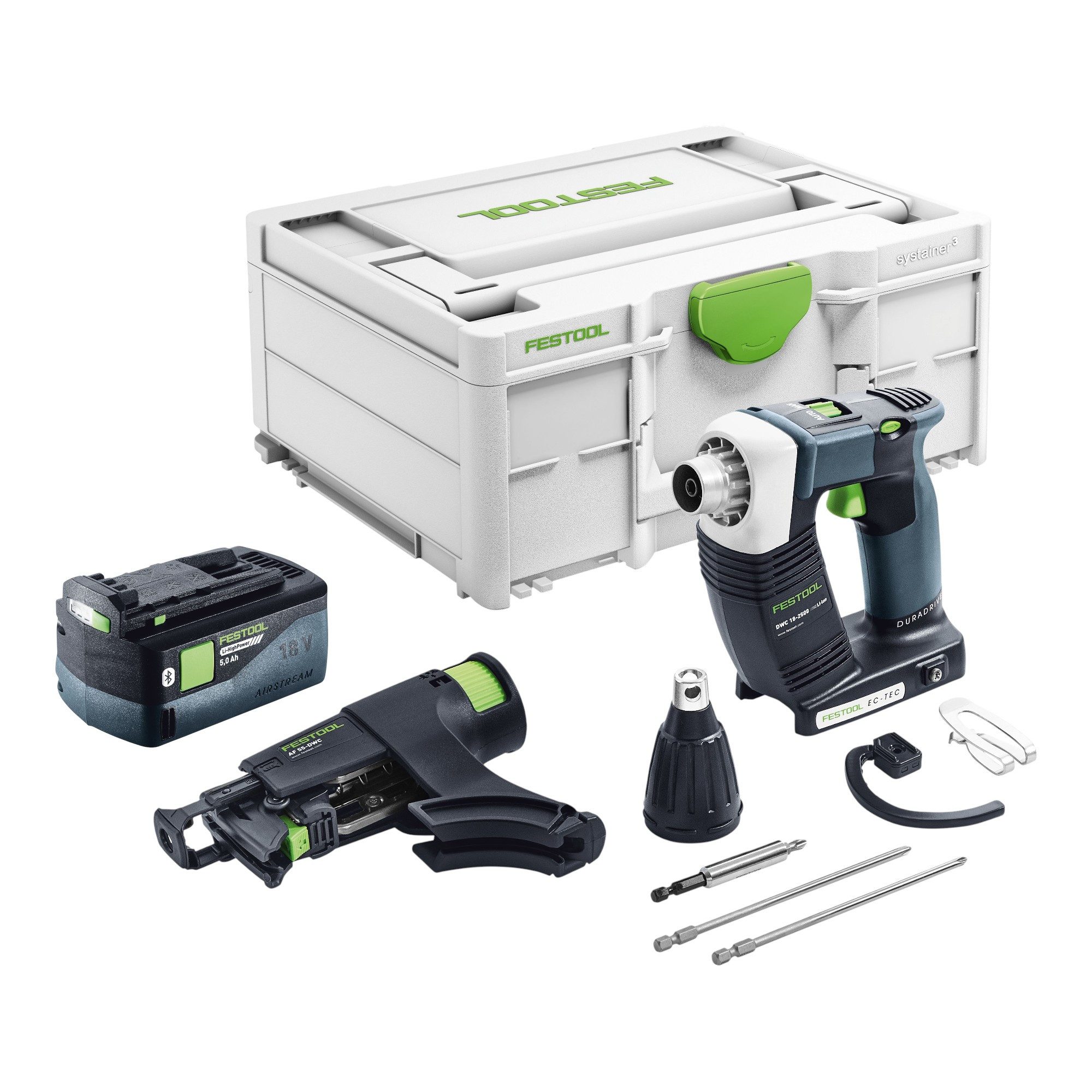 FESTOOL Akku-Trockenbauschrauber DWC 18-2500 Basic Akku Bauschrauber 18 V 18 Nm Brushless + 1x Akku