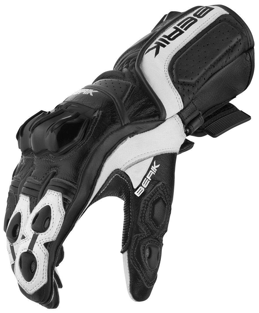 Motorradhandschuhe Track Plus Black/White Motorradhandschuhe Berik