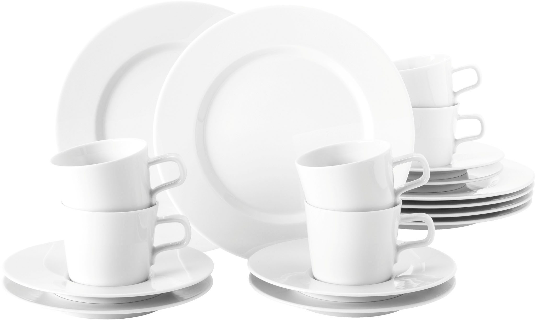 Seltmann Weiden Kaffeeservice Geschirr-Set, Service No Limits (18-tlg), 6 Personen, Porzellan, Tassen, Teller, Untertassen, Made in Germany, 18 Teile, für 6 Personen