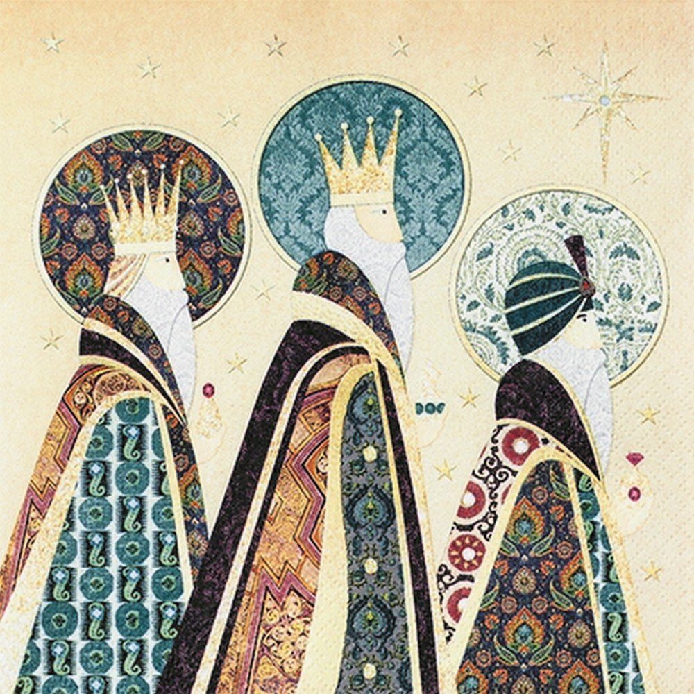 HOME FASHION Papierserviette 20 Servietten Three Kings - Drei heilige Könige 33x33cm, (20 St)