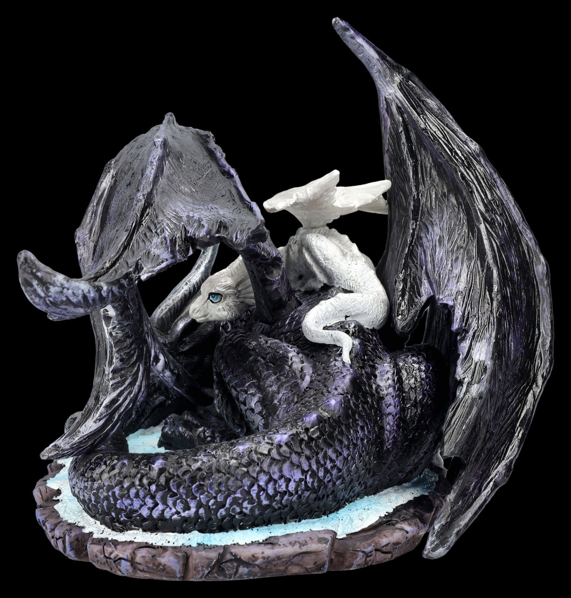 Figuren Shop GmbH Fantasy-Figur Drachenfigur mit Jungem - Mothers Sanctuary - Fantasy Dekofigur Drache