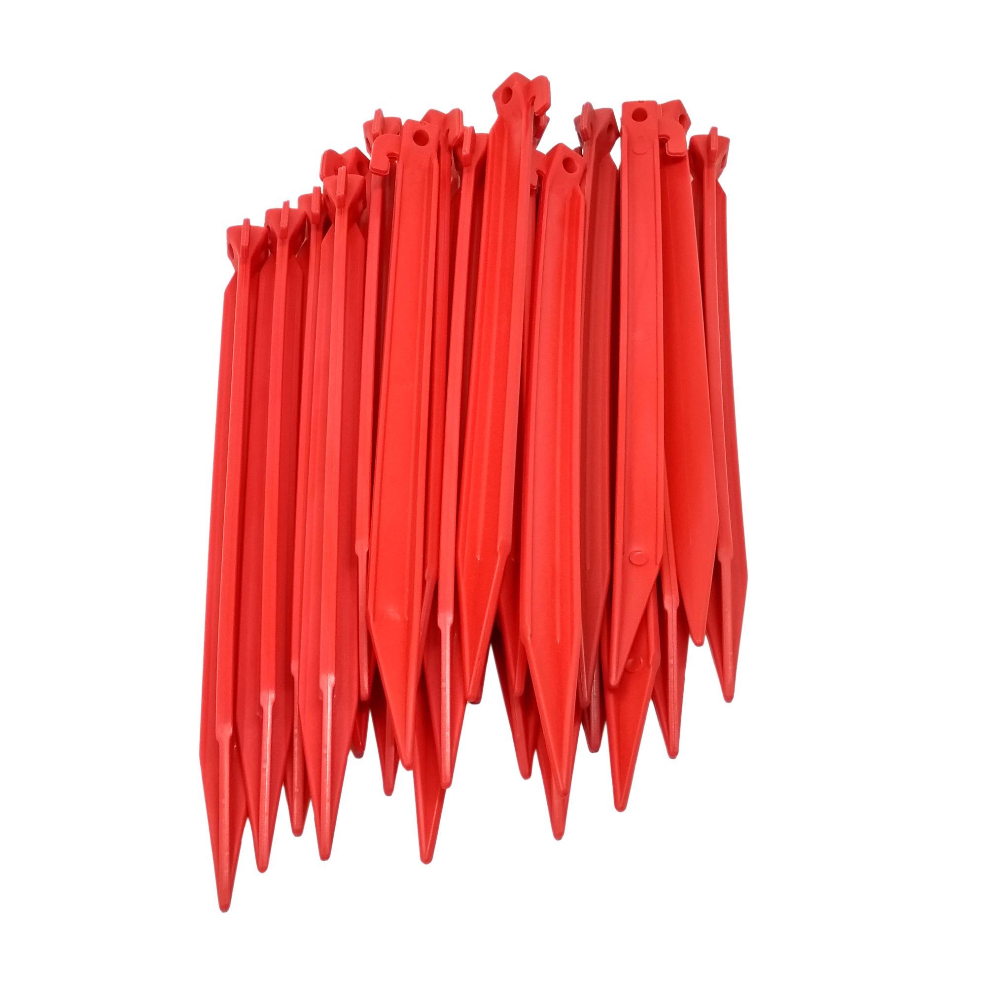 ToCi Zelthering 24x Kunststoff Heringe 30cm Rot Zeltheringe für weiche & sandige Böden