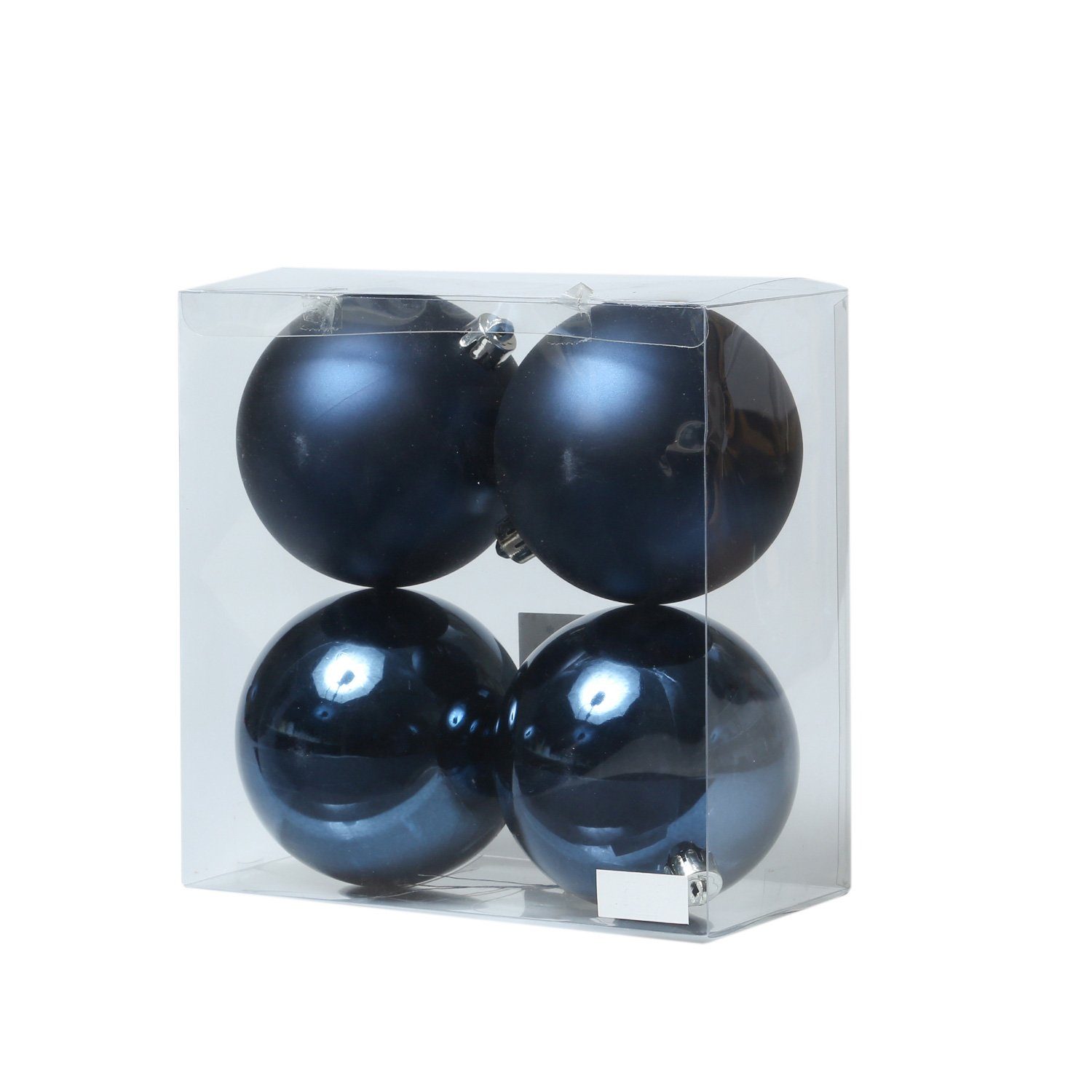 MARELIDA Weihnachtsbaumkugel Christbaumkugeln Weihnachtskugeln bruchfest 10cm blau 4er Set (4 St)