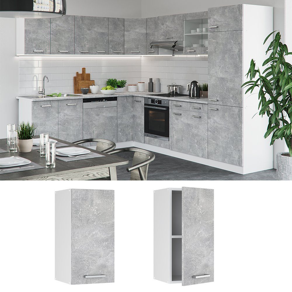 Vicco Hängeschrank R-Line, Beton/Weiß, 40 cm günstig online kaufen