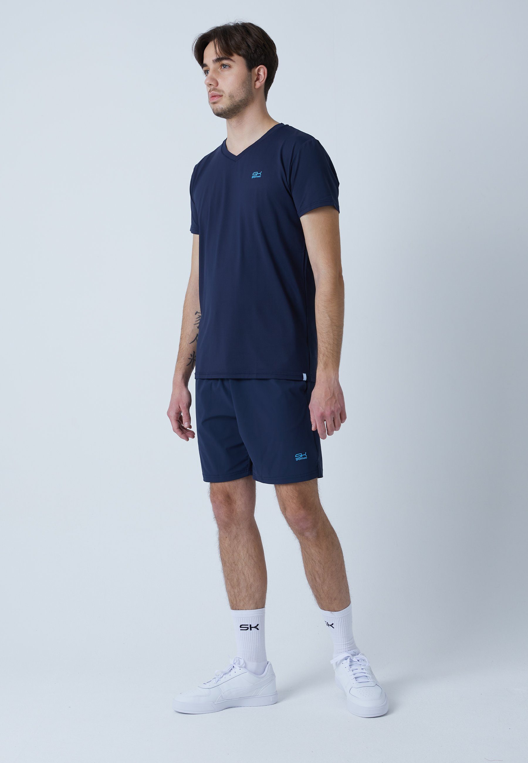 Tennis SPORTKIND navy Funktionsshirt & V-Ausschnitt Jungen T-Shirt blau Herren