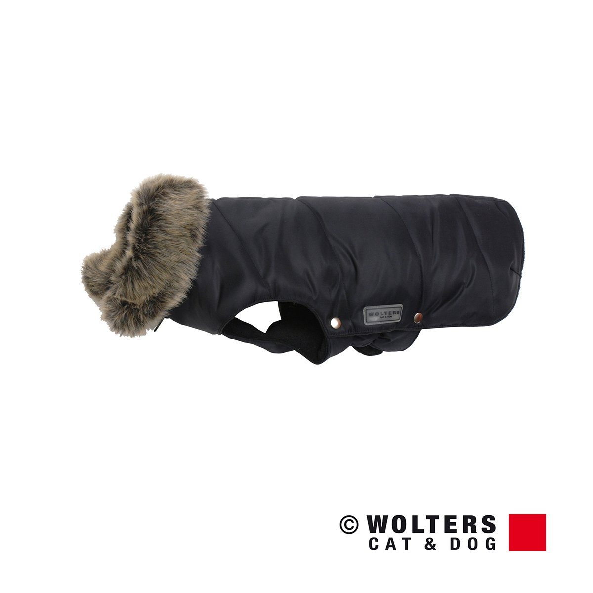 Wolters Hundemantel Parka mit Fellkragen schwarz