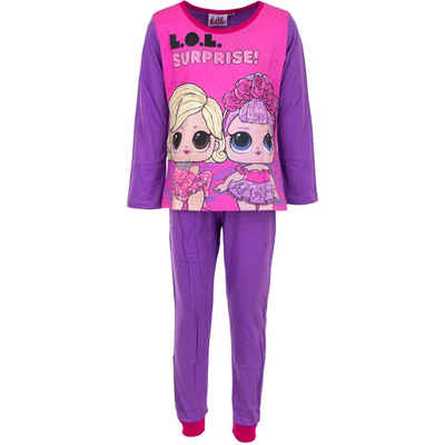 L.O.L. SURPRISE! Schlafanzug LOL Surprise Kinder Mädchen Pyjama Gr. 98 bis 128, Baumwolle, Lila oder Pink