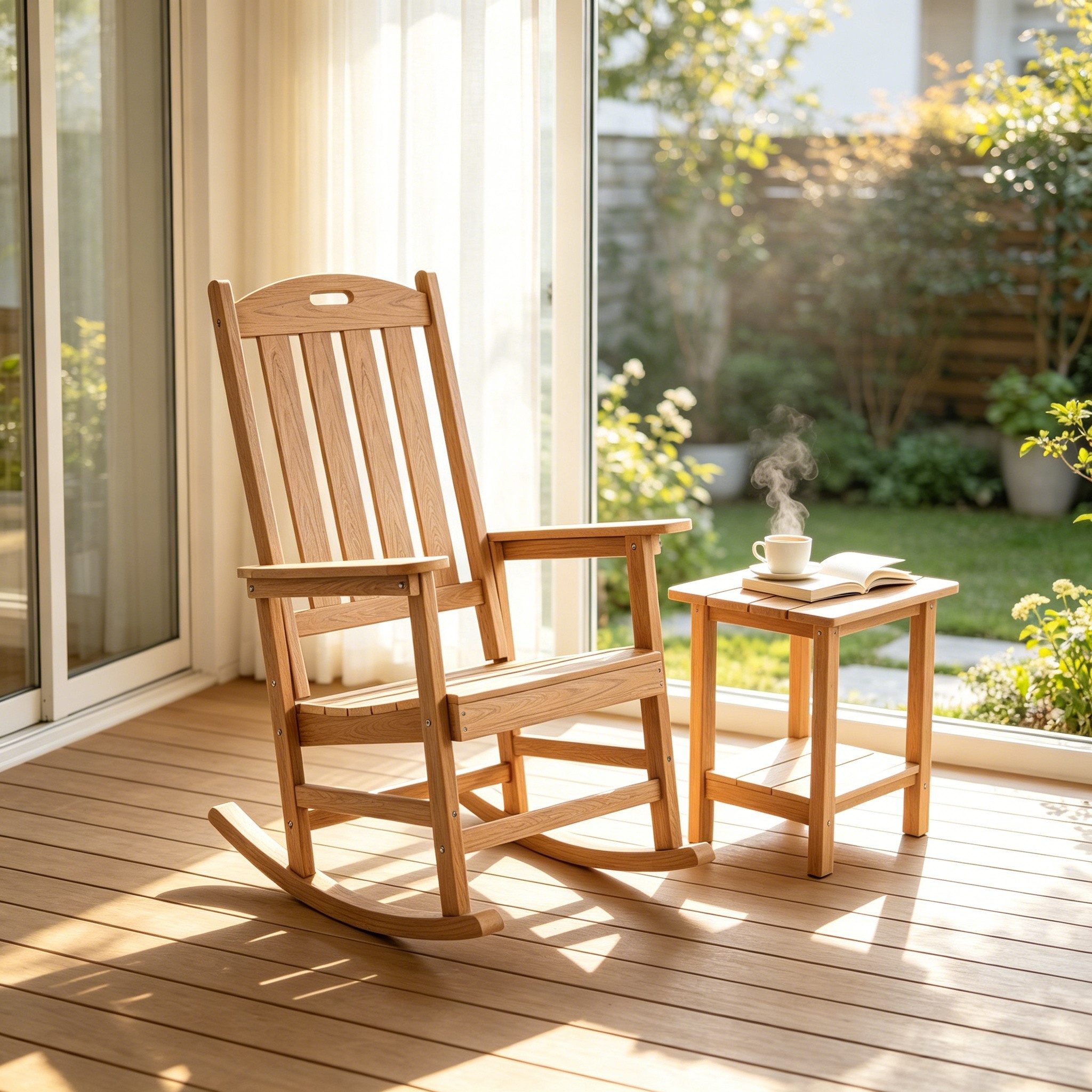 WILLIAMSPACE Schaukelstuhl Schaukelstuhl aus HIPS, wetterfest, mit Armlehnen, Garten & Terrasse