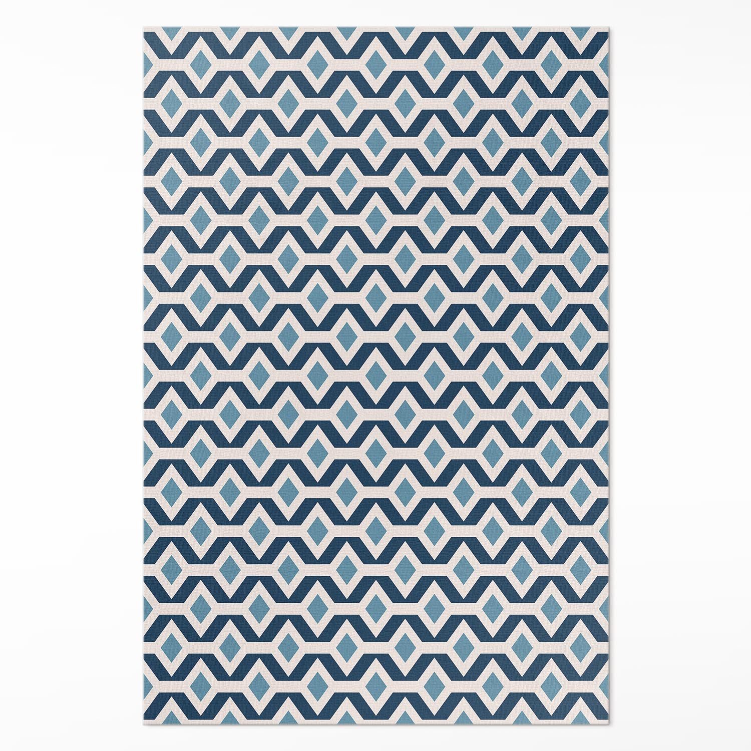 Tulup Vinylteppich Blau, Geometrisches Muster eines Musters PVC Teppichläuf günstig online kaufen