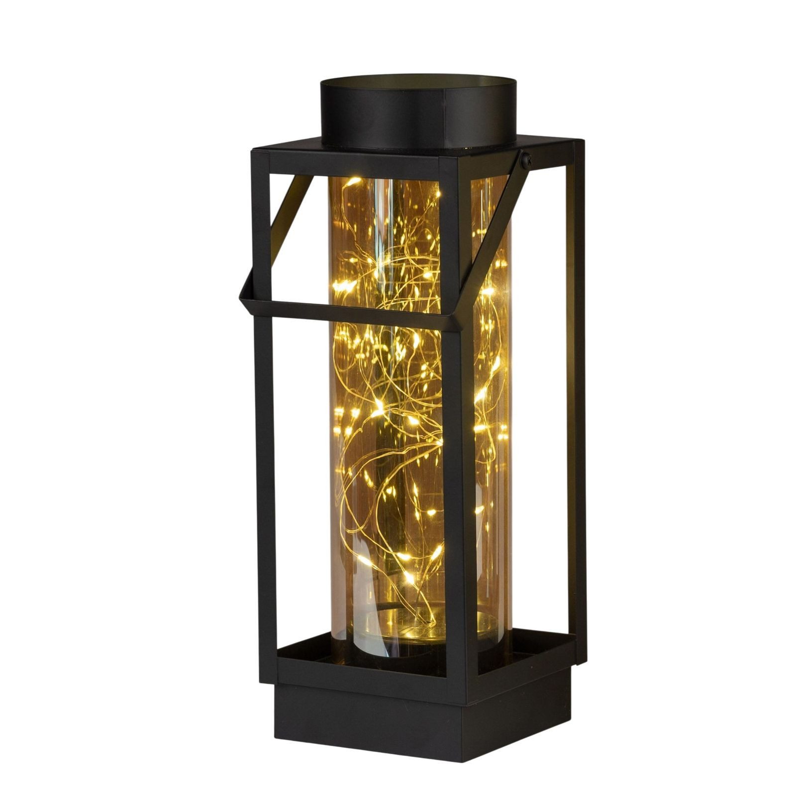 formano LED Dekolicht LED Laterne 30 cm aus Metall Glas und Timer 6h/18h Weihnachtsdeko, LED fest integriert