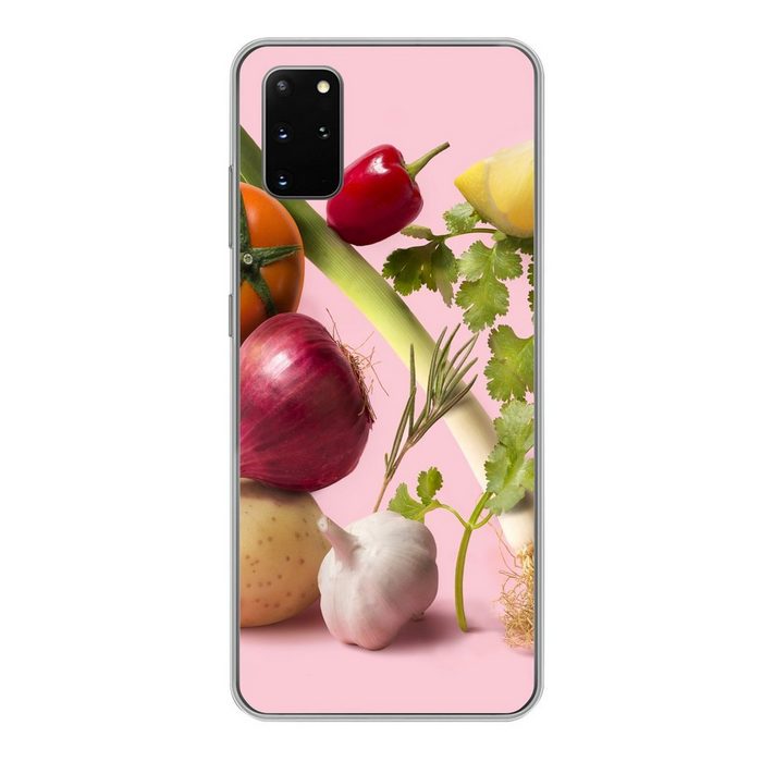 MuchoWow Handyhülle Lebensmittel - Gemüse - Rosa Phone Case Handyhülle Samsung Galaxy S20 Plus Silikon Schutzhülle
