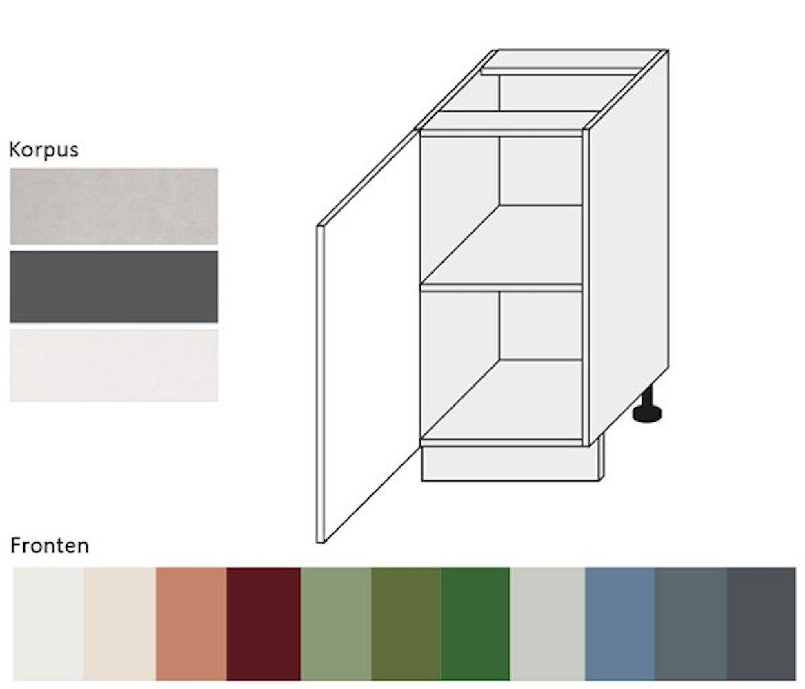 Front-, und Hochglanz 40cm Korpusfarbe Ausführung RAL 1-türig wählbar Florence (Florence) grifflos Feldmann-Wohnen schiefergrau 7015 Unterschrank