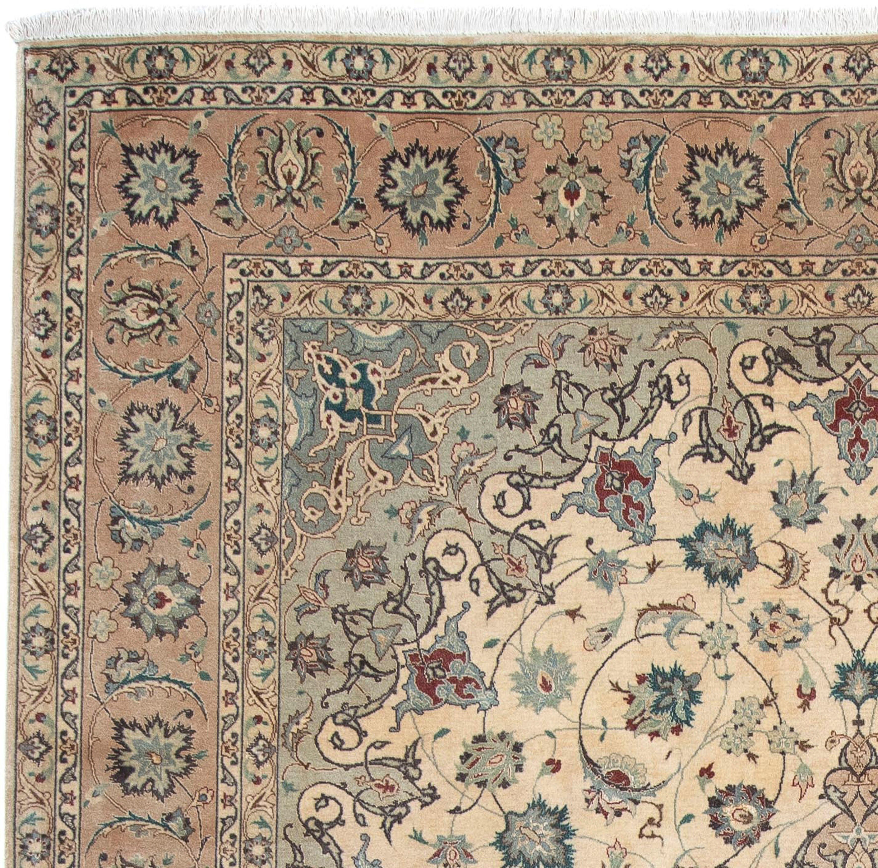 Orientteppich Perser - Täbriz - - Zertifikat rechteckig, Handgeknüpft, 7 204 beige, mm, morgenland, Royal 300 x cm Wohnzimmer, mit Höhe: Einzelstück 