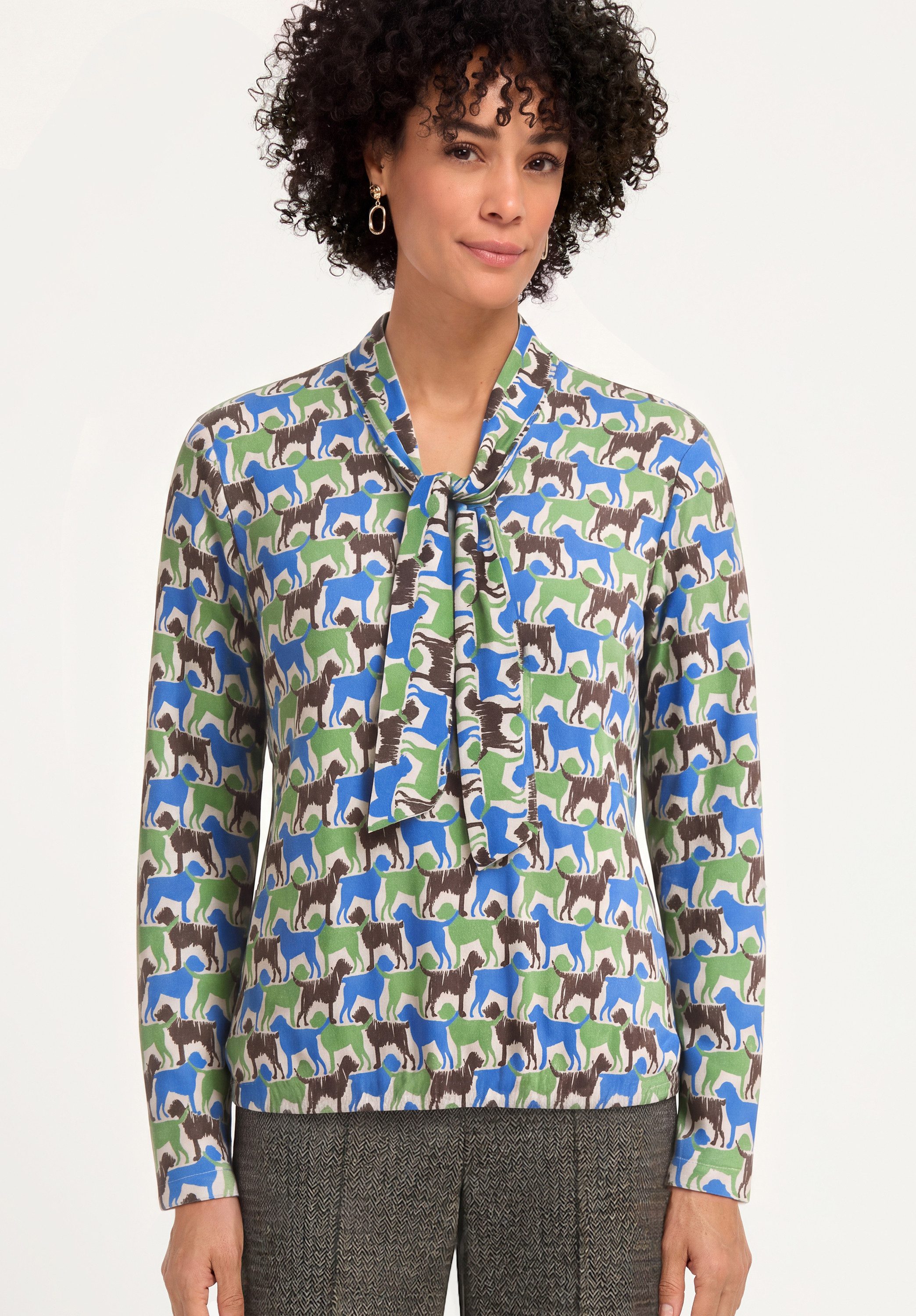 bianca Print-Shirt KAYLA im Animal-Print mit Schluppe