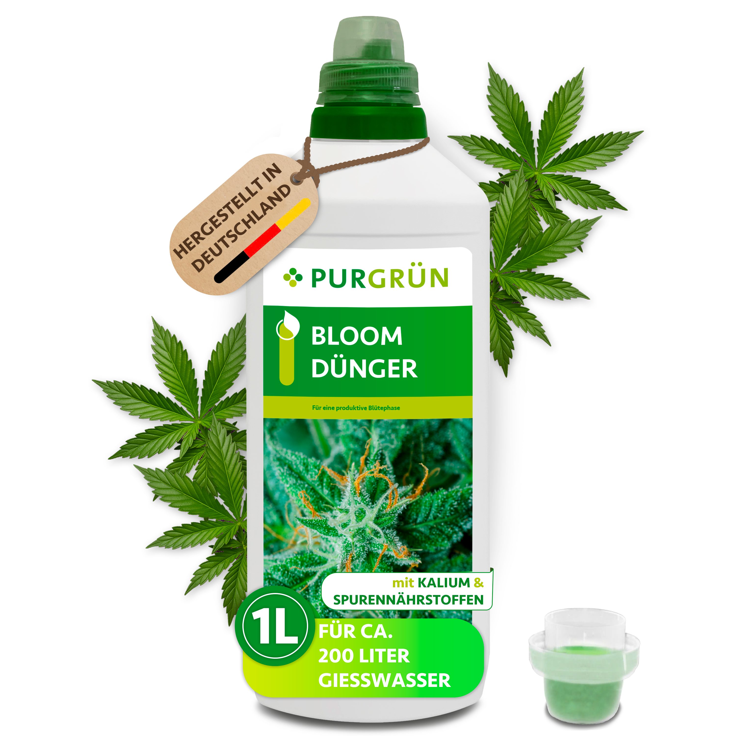 Purgrün Pflanzendünger Bloom Dünger, NPK 3+5+7, Autoflower, Sativa, Indica, 1L, Flüssigdünger, 1-St., 1 Liter