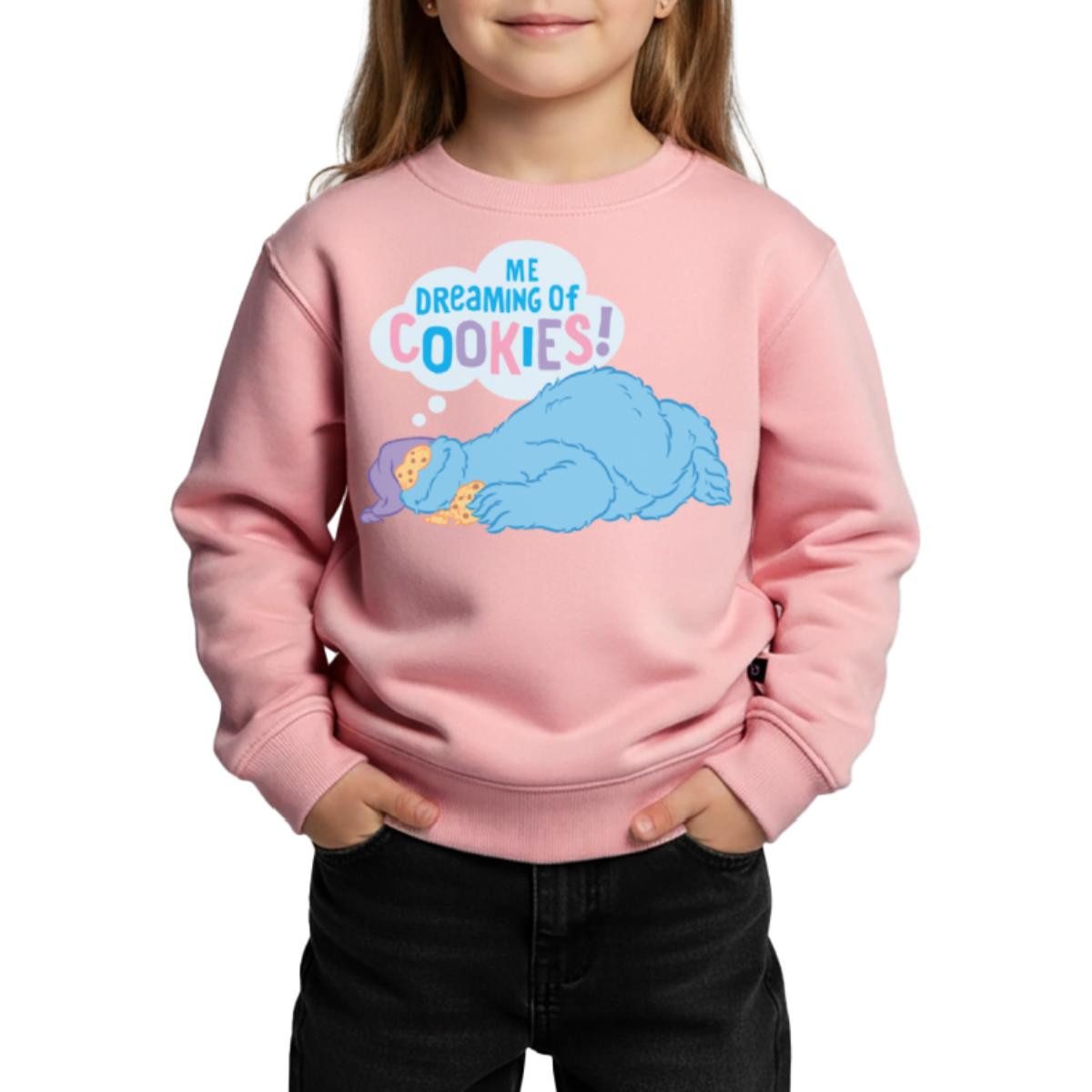 Spreadshirt Sweatshirt Sesamstraße Krümelmonster Traum über Kekse REGULAR FIT Kinder/Teenager (1-tlg)