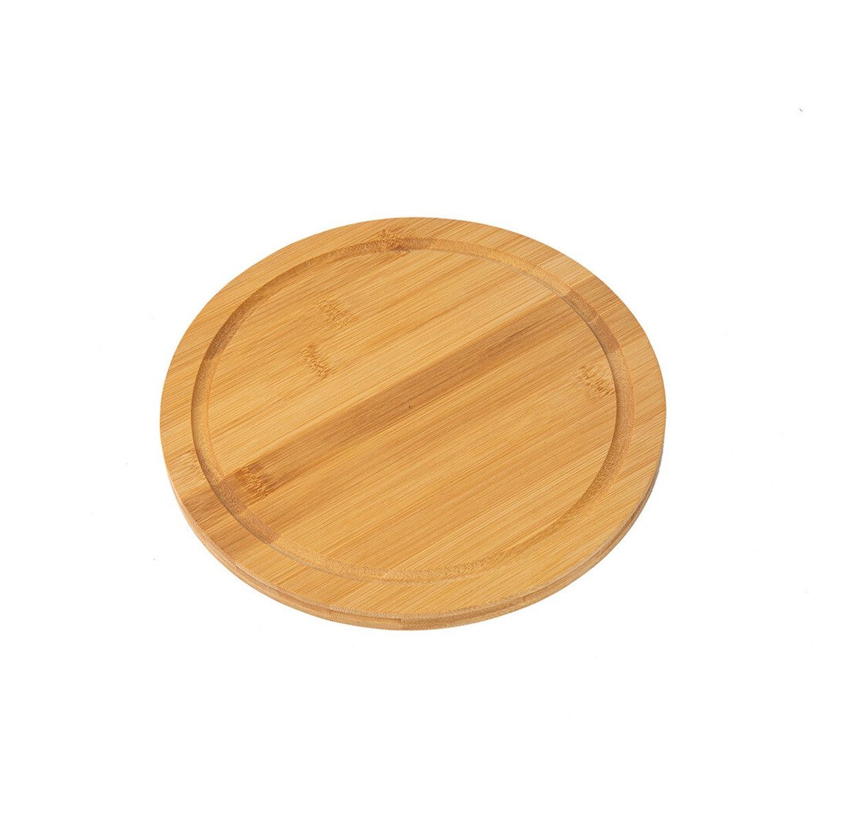 Michelino Schneidebrett Rundes Bambus-Schneidebrett Ø25 cm mit Saftrille – robust & natürlich, Bambus, (1-St), mit Saftrille
