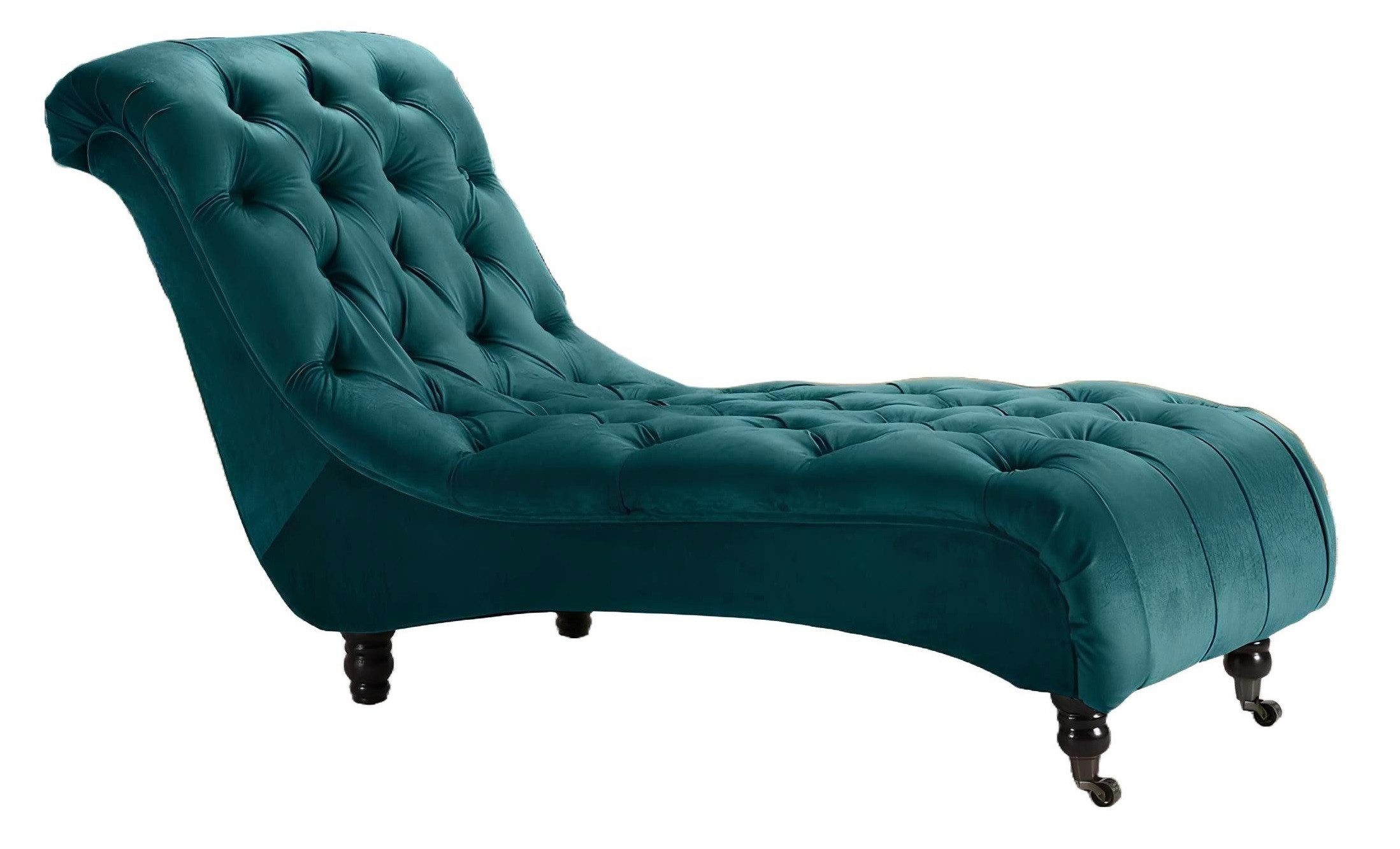 Xlmoebel Chaiselongue Chesterfield Samt Chaiselongue Designer Sofa Couch, mit Relaxfunktion