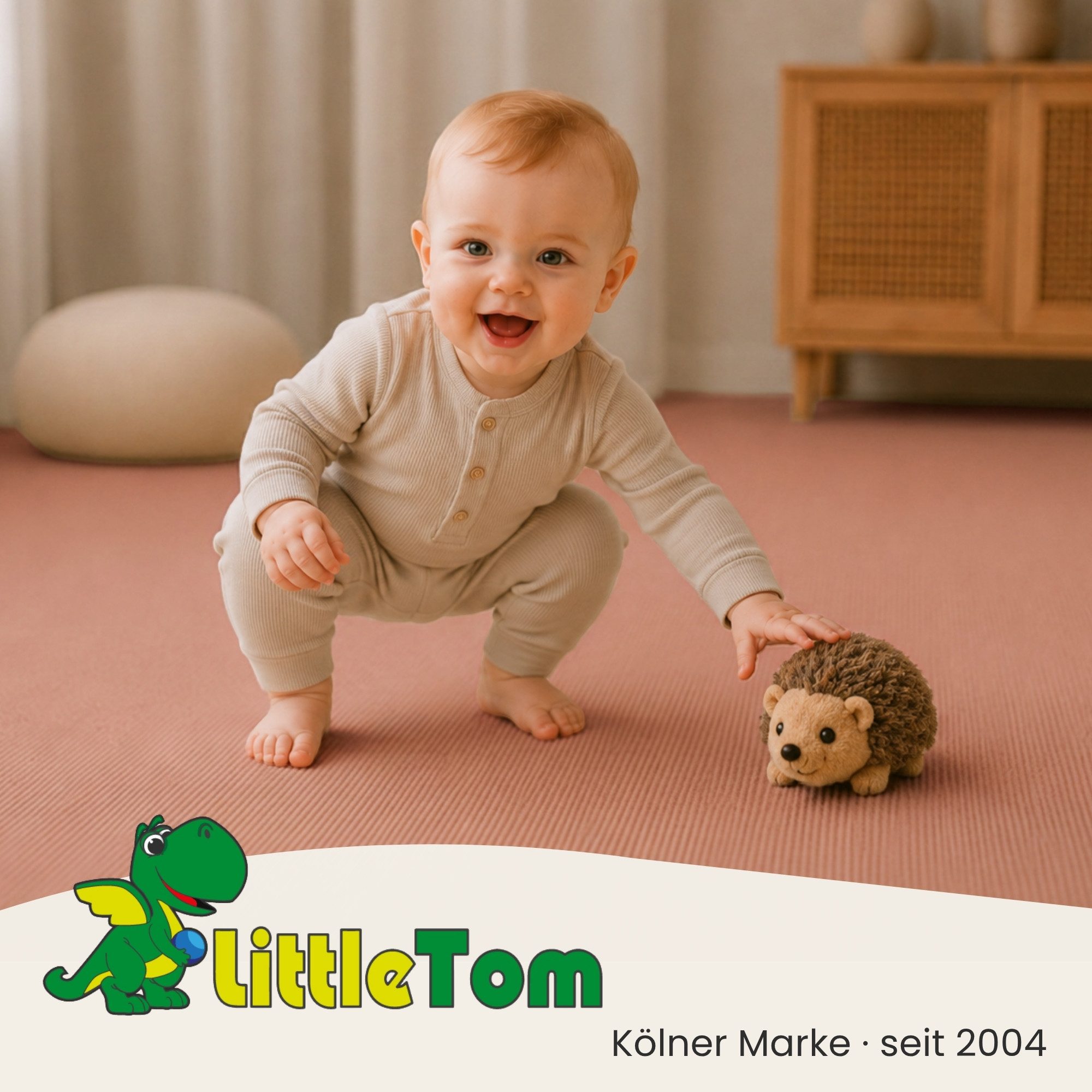 LittleTom Puzzlematte ab dem 1. Tag - 18 Teile Baby Spielmatte - 30 x 30 Kinder Krabbelmatte, (18-tlg), Spielunterlage für Babys und Kleinkinder - Kinderzimmer Puzzleteppich