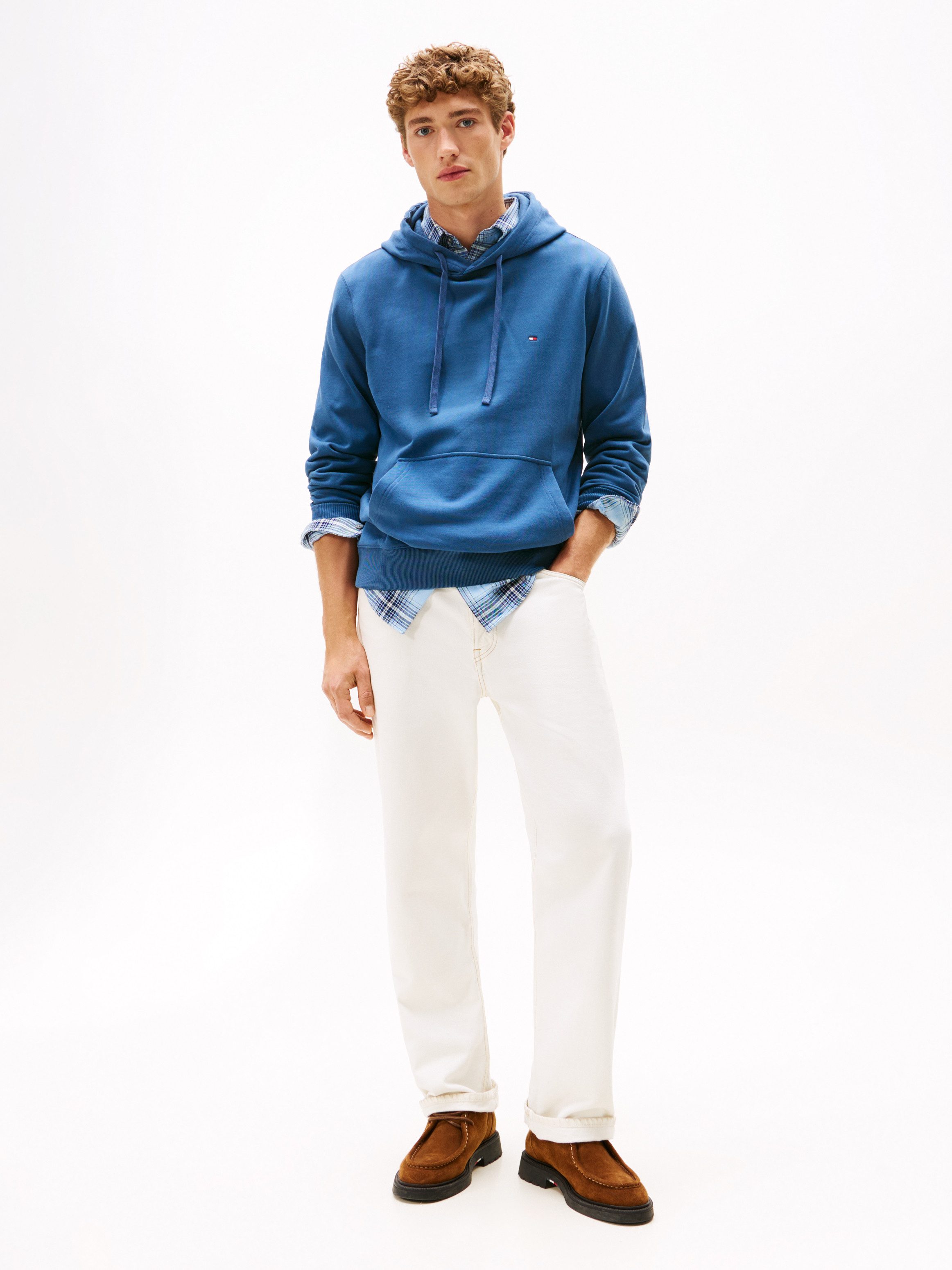 Tommy Hilfiger Hoodie ESSENTIAL TERRY mit Tunnelzug und Flag-Stickerei