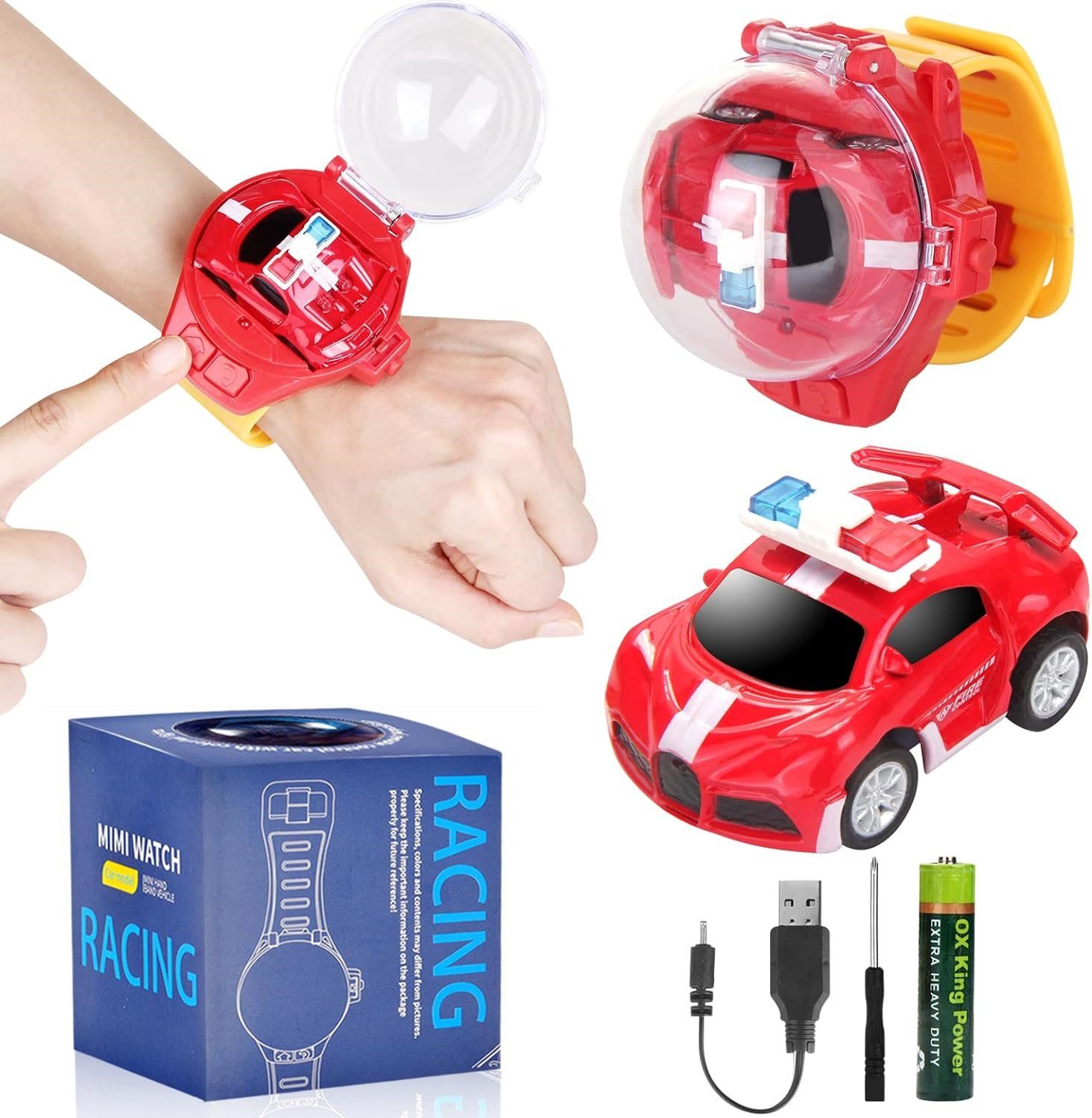 autolock RC-Auto Mini Fernbedienung Auto Uhr Spielzeug Remote Control Car  Watch Toys, 2,4 GHz Armbanduhr Spielzeug USB Elektrisches Spielzeugauto für  Jungen