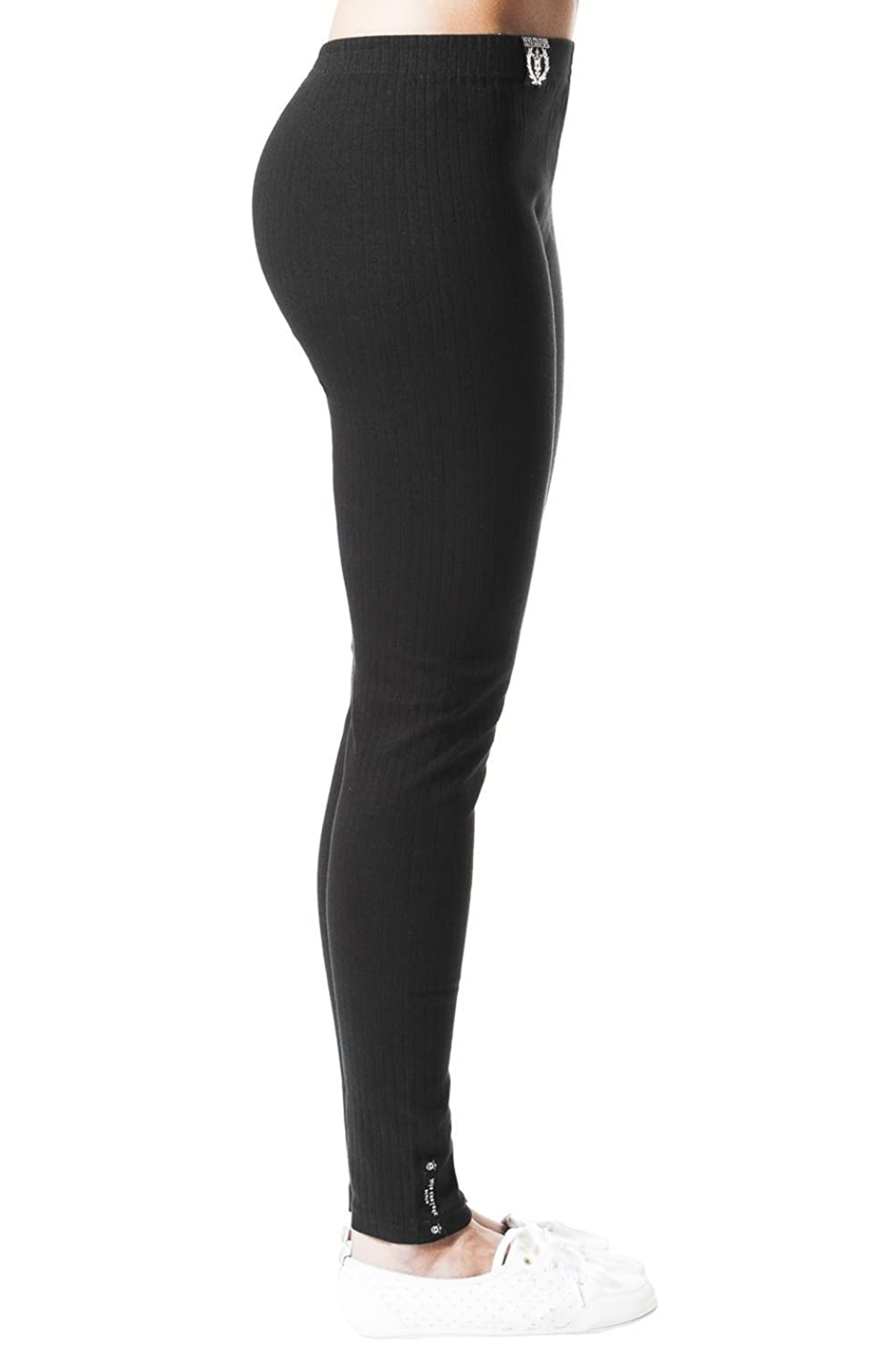 BRUBAKER Leggings Damen Leggings aus weicher Baumwolle - Schwarz - Weich und bequem (Weich und Bequem für Herbst und Winter, 1-tlg., Yeyo by RIPP) Für Freizeit, Sport, Fitness oder Yoga