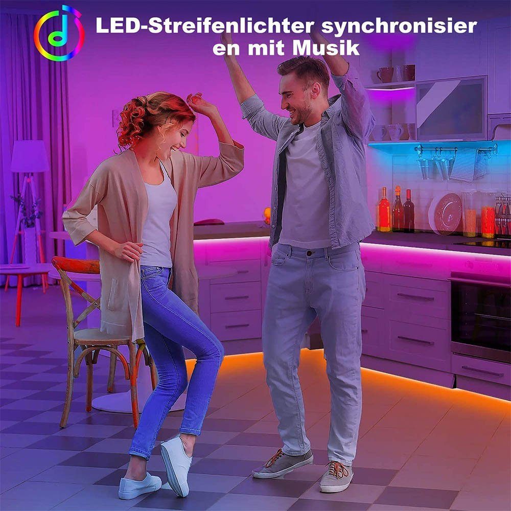 Dedom LED 20M, Steuerung APP Bluetooth, Strip, LED RGB, Stripe LED Streifen,