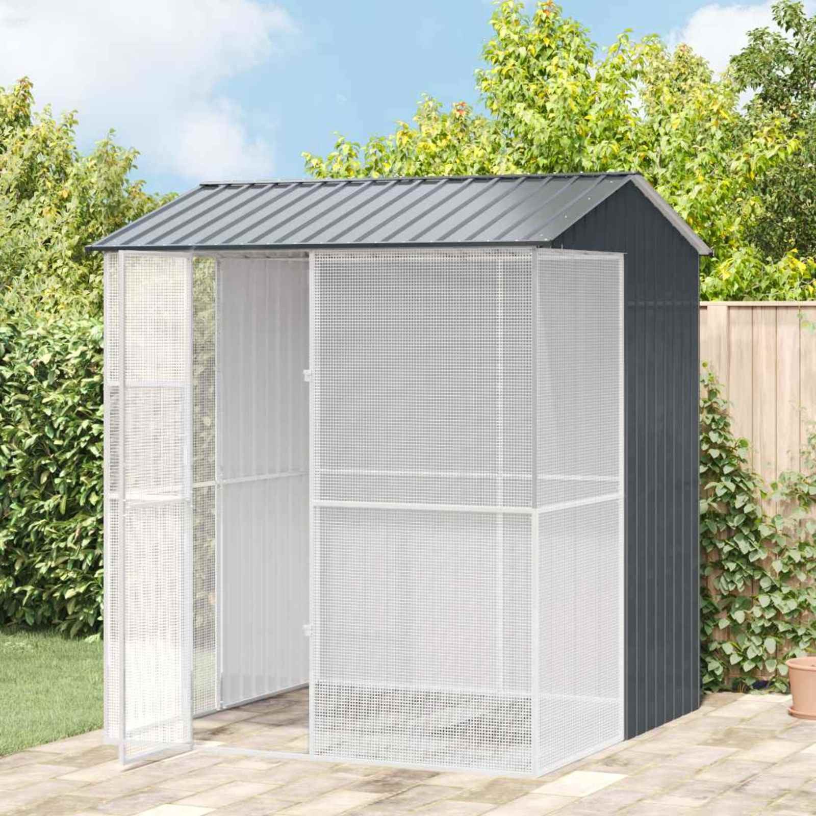 vidaXL Vogelkäfig vidaXL Vogelkäfig Anthrazit 215 x 210 x 247 cm Verzinkter Stahl