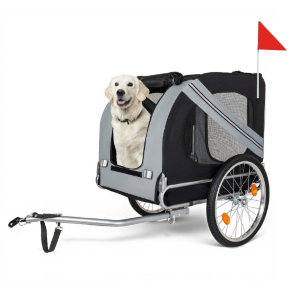 Fine Life Pro Bollerwagen Hunde Fahrradanhänger (bis 40 kg) mit Sicherheitsdrehkupplung