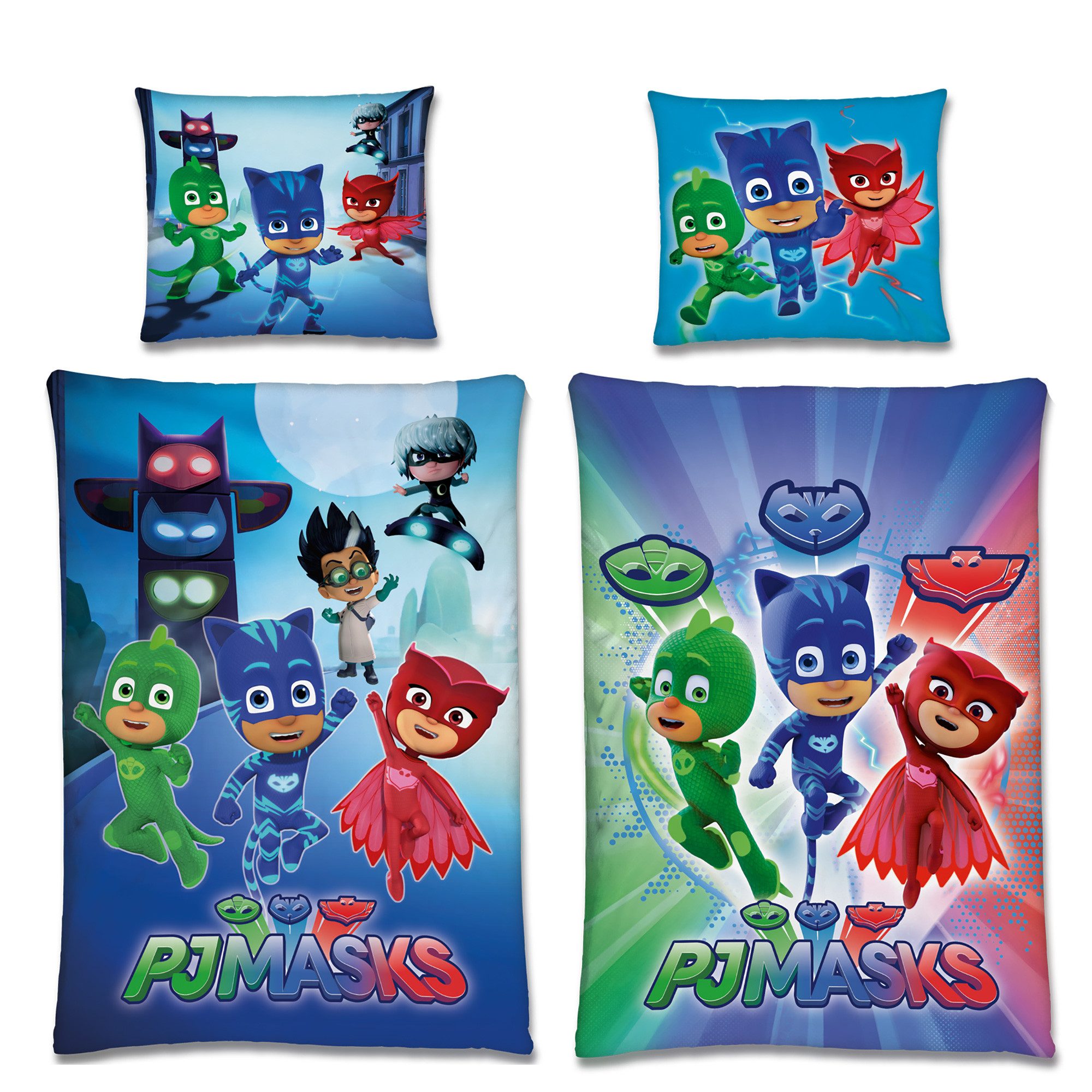 Kinderbettwäsche PJ Masks Night Постільна білизна Linon / Renforcé, BERONAGE, 100% Baumwolle, 2 teilig, 135x200 + 80x80 cm