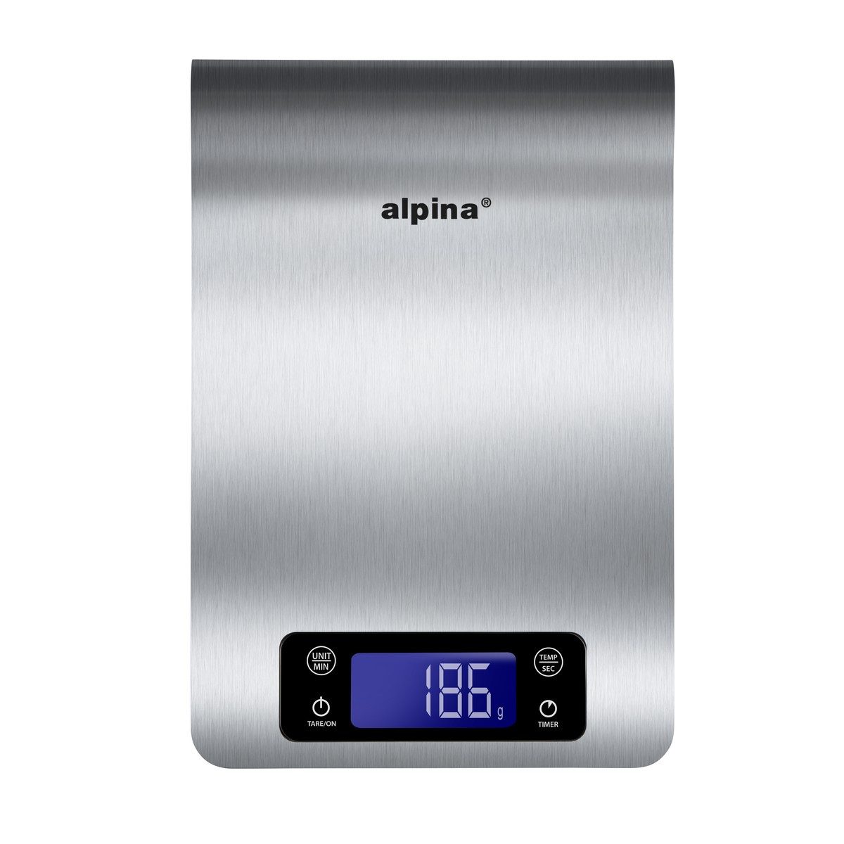 Alpina Küchenwaage alpina Digitale Küchenwaage 5kg LCD-Display aus Edelstahl