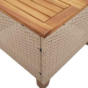 vidaXL Gartenlounge-Set 3-tlg. Bistro-Set mit Kissen Beige Poly Rattan Akazienholz