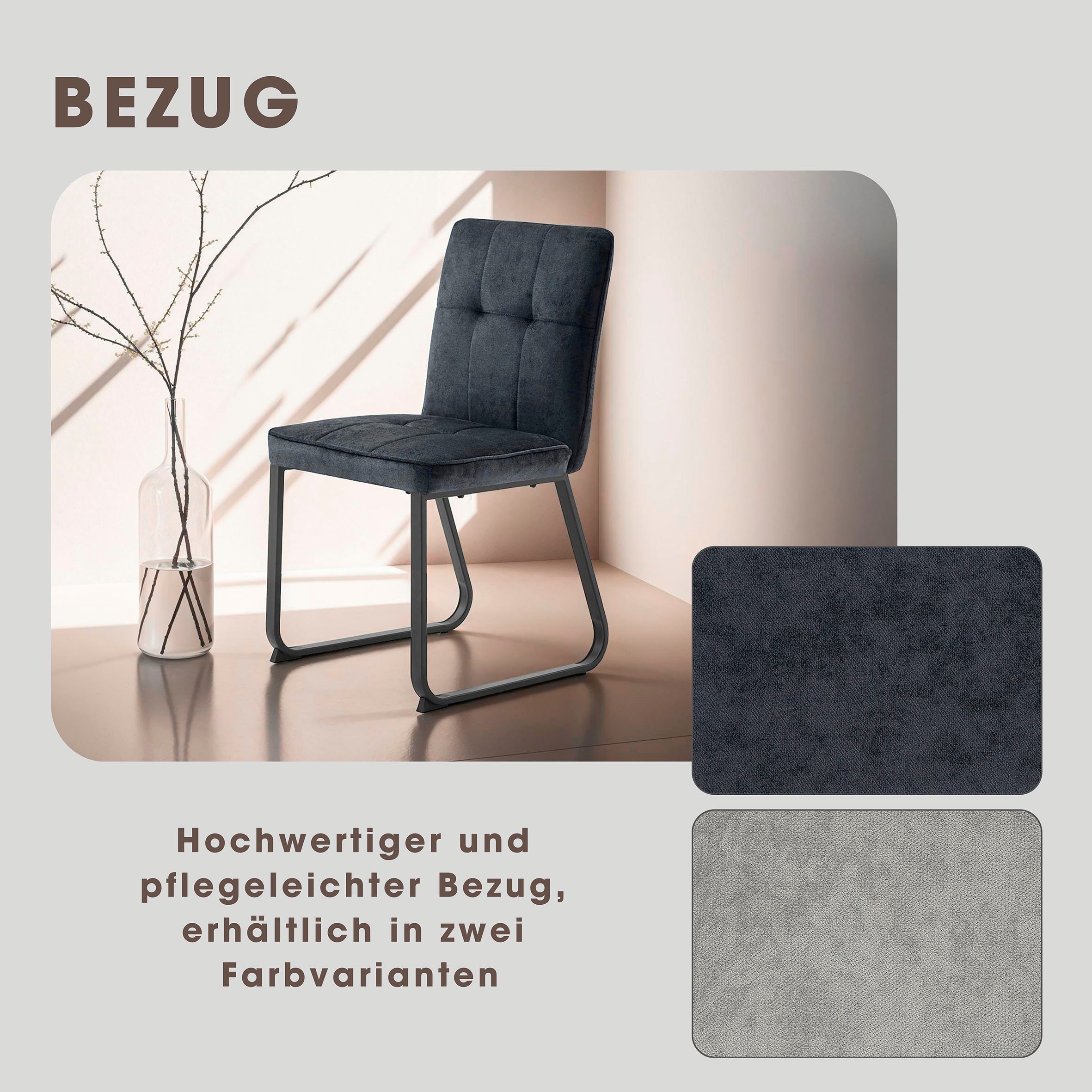 byLIVING Esszimmerstuhl Talea (Set, 2 St), Nosagfederung im Sitz, Cord Stoff