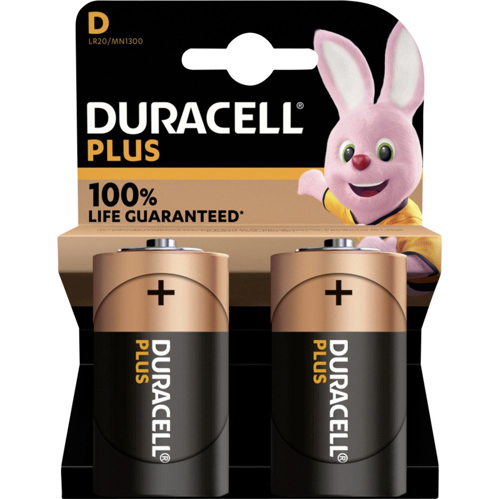 Duracell Duracell Plus-D K2 Mono (D)-Batterie Alkali-Mangan 1.5 V 2 St. Batterie