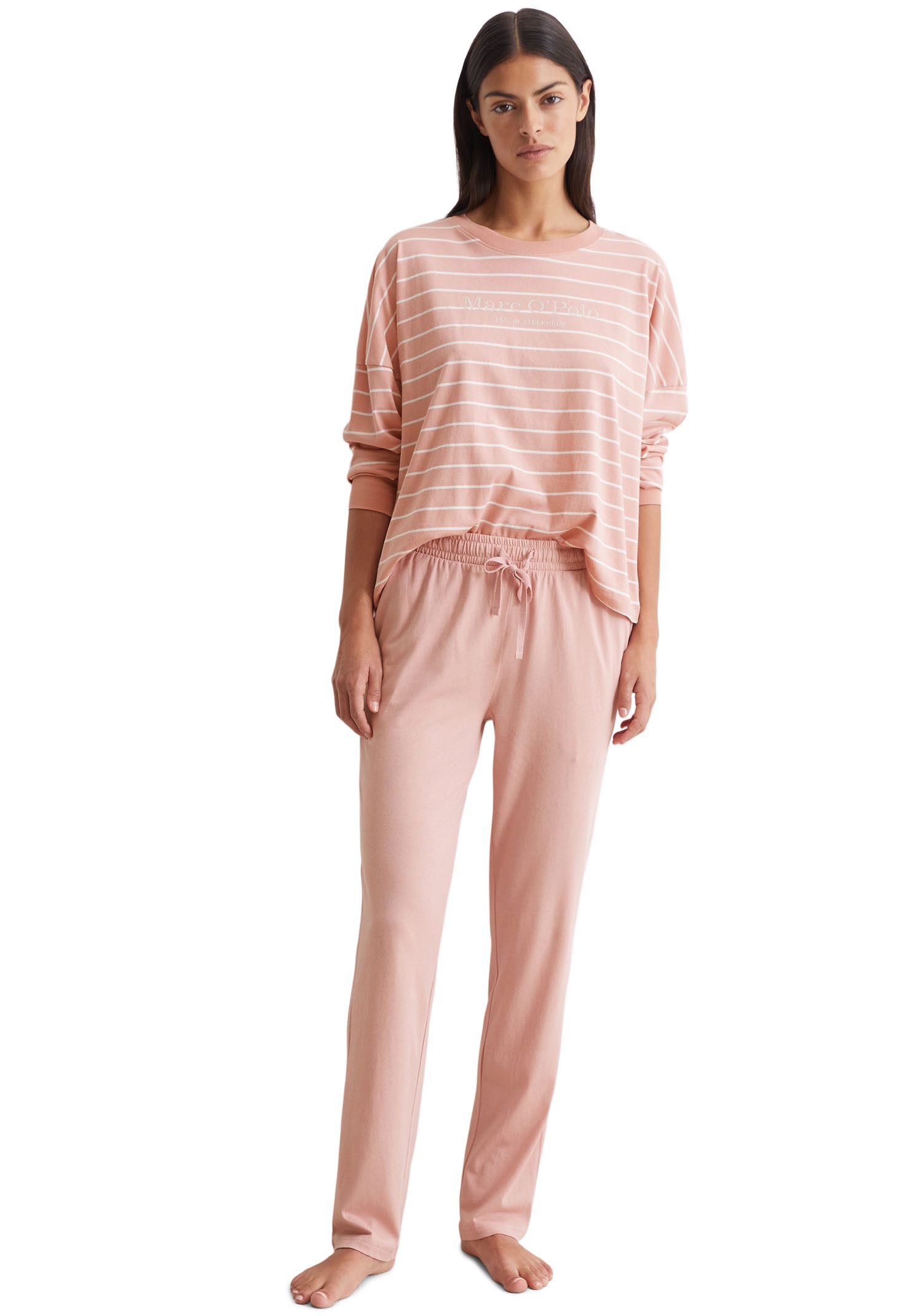 Marc O'Polo Pyjama Mix & Match Cotton-Woven (Set, 2 tlg) mit Oberteil in Ri günstig online kaufen