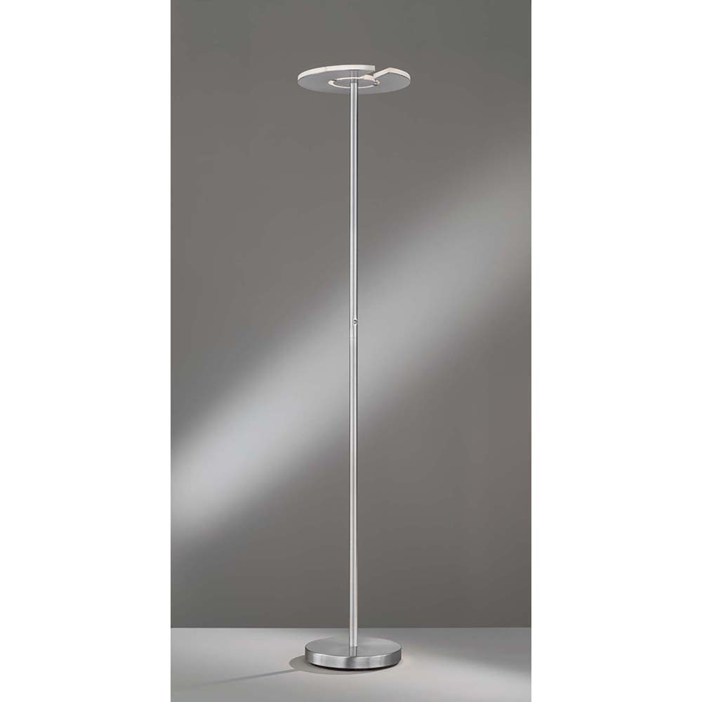Standlampe Dimmbar Stehlampe, Nickel H Stehleuchte LED Wohnzimmerlampe CCT LED etc-shop Chrom