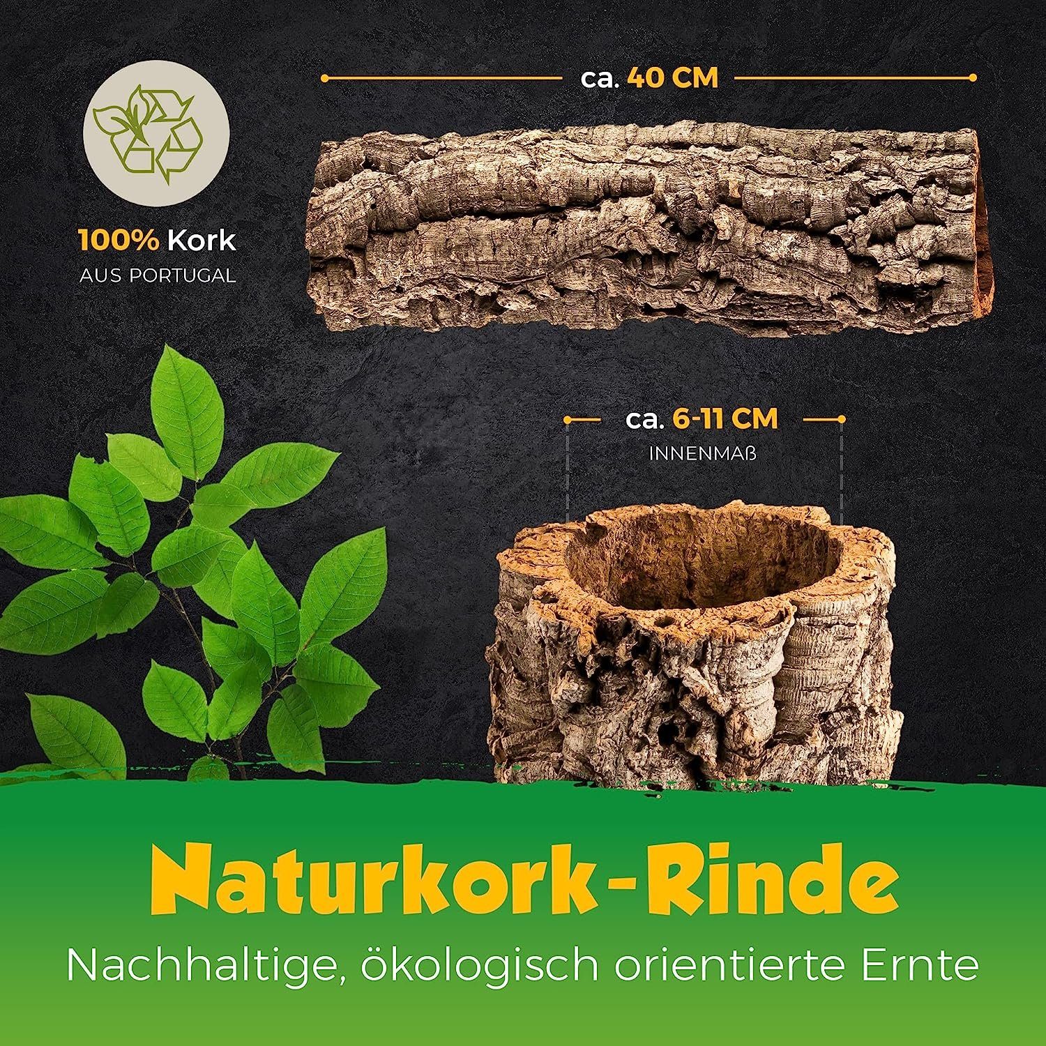 Kork-Deko.de Kork Kork Korkrinde in verschiedenen Größen Formen Terrarien, Deko Basteln