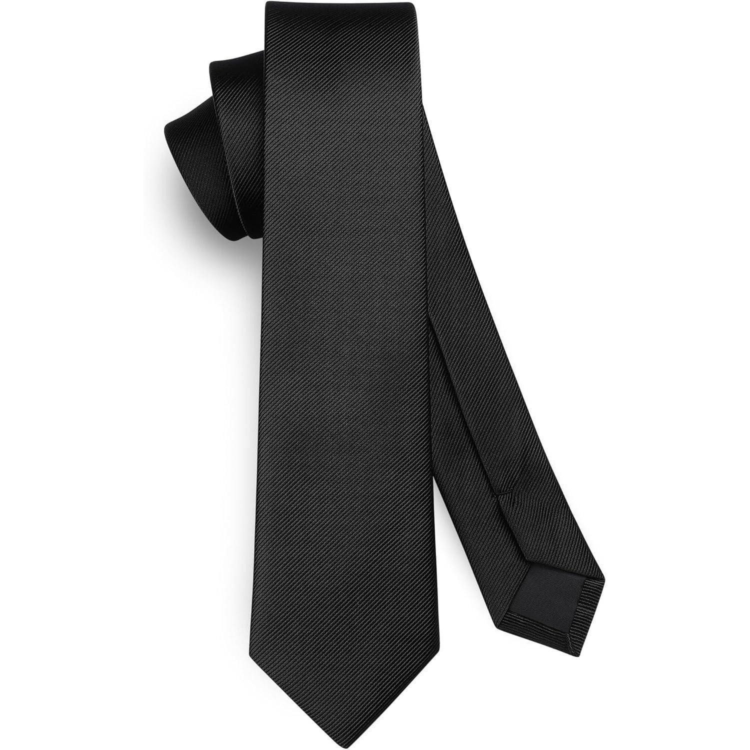 LuxusKollektion Krawatte Krawatte Herren Seide 6cm Hochzeit Business Party Schwarz