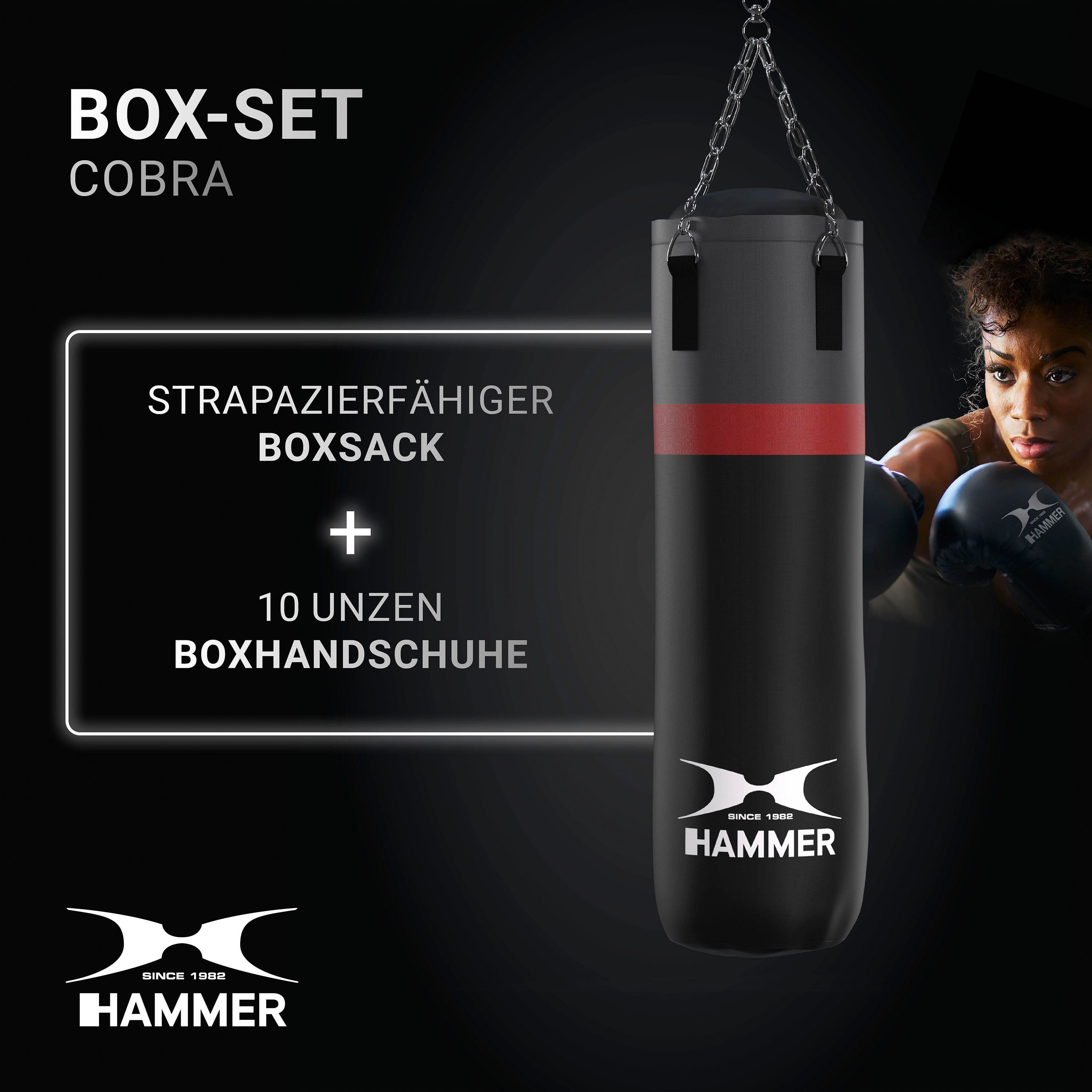 Hammer Boxsack Cobra (Set, Boxhandschuhen) mit