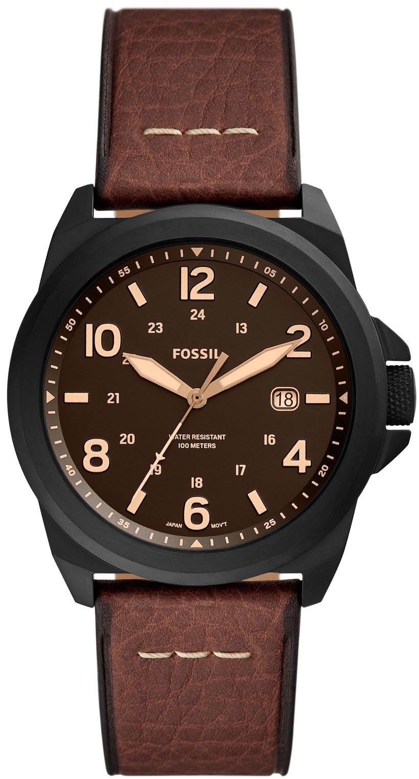 Fossil Quarzuhr Bronson, FS5938, Armbanduhr, Herrenuhr, Datum, Nachhaltigkeitssiegel