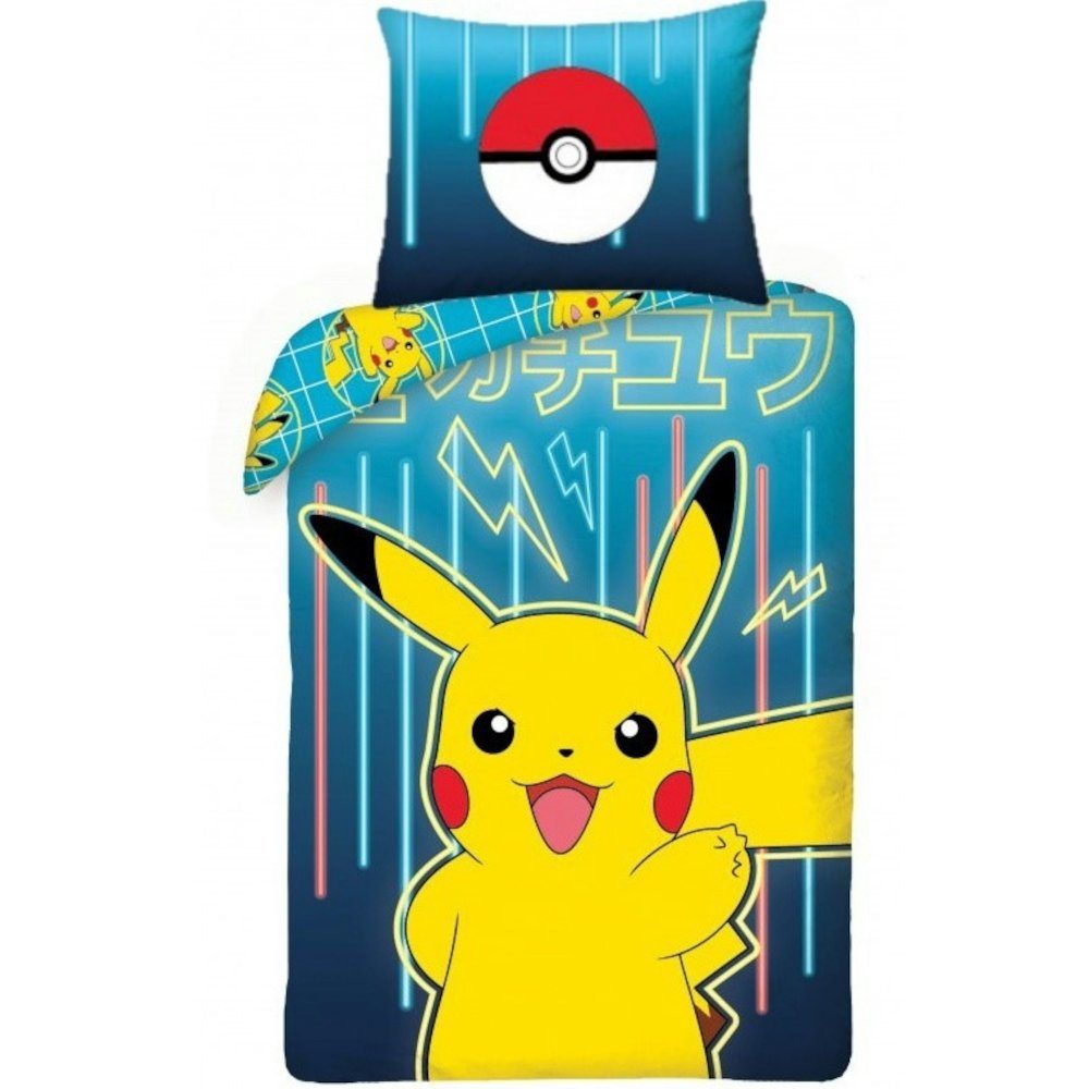 Bettwäsche Pokemon Bettwäsche Pikachu weiche Baumwolle 140 x 200 cm