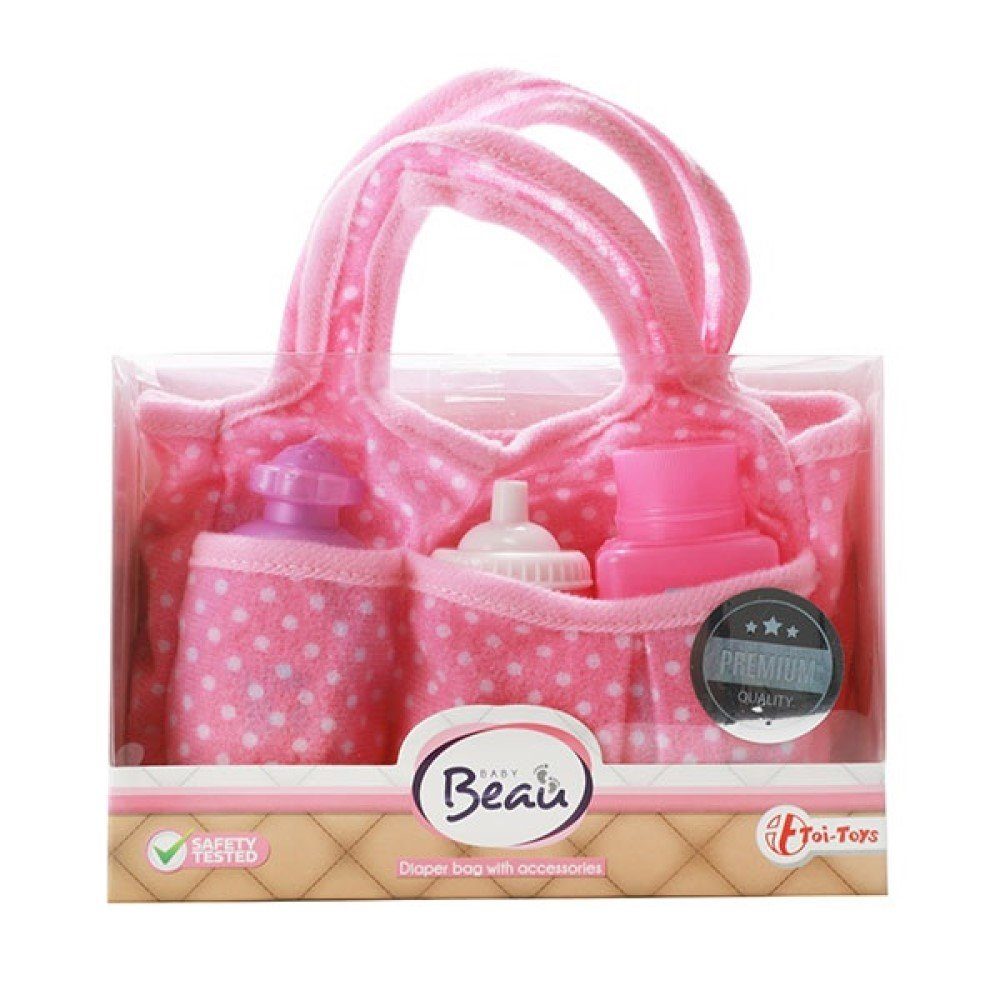 Toi-Toys Babypuppe Windel und für Flasche Baby-Puppen Wickeltasche in