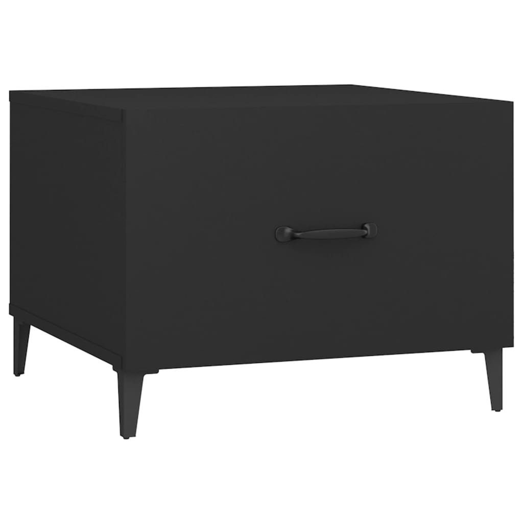 Schwarz Couchtisch Couchtisch Schwarz vidaXL (1-St) mit cm Schwarz | 50x50x40 Metallbeinen