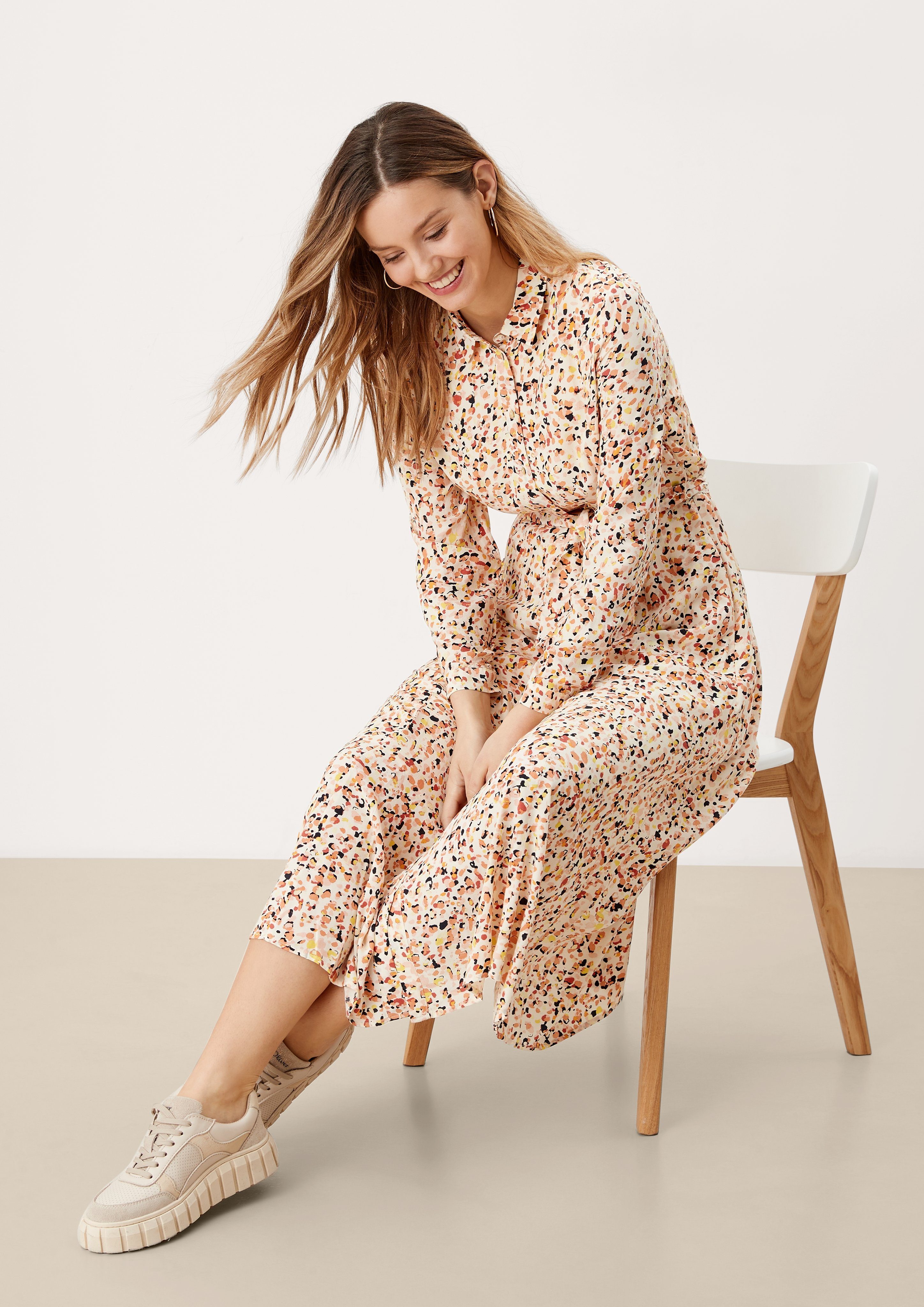 s.Oliver Maxikleid »Midikleid mit Allovermuster« | OTTO