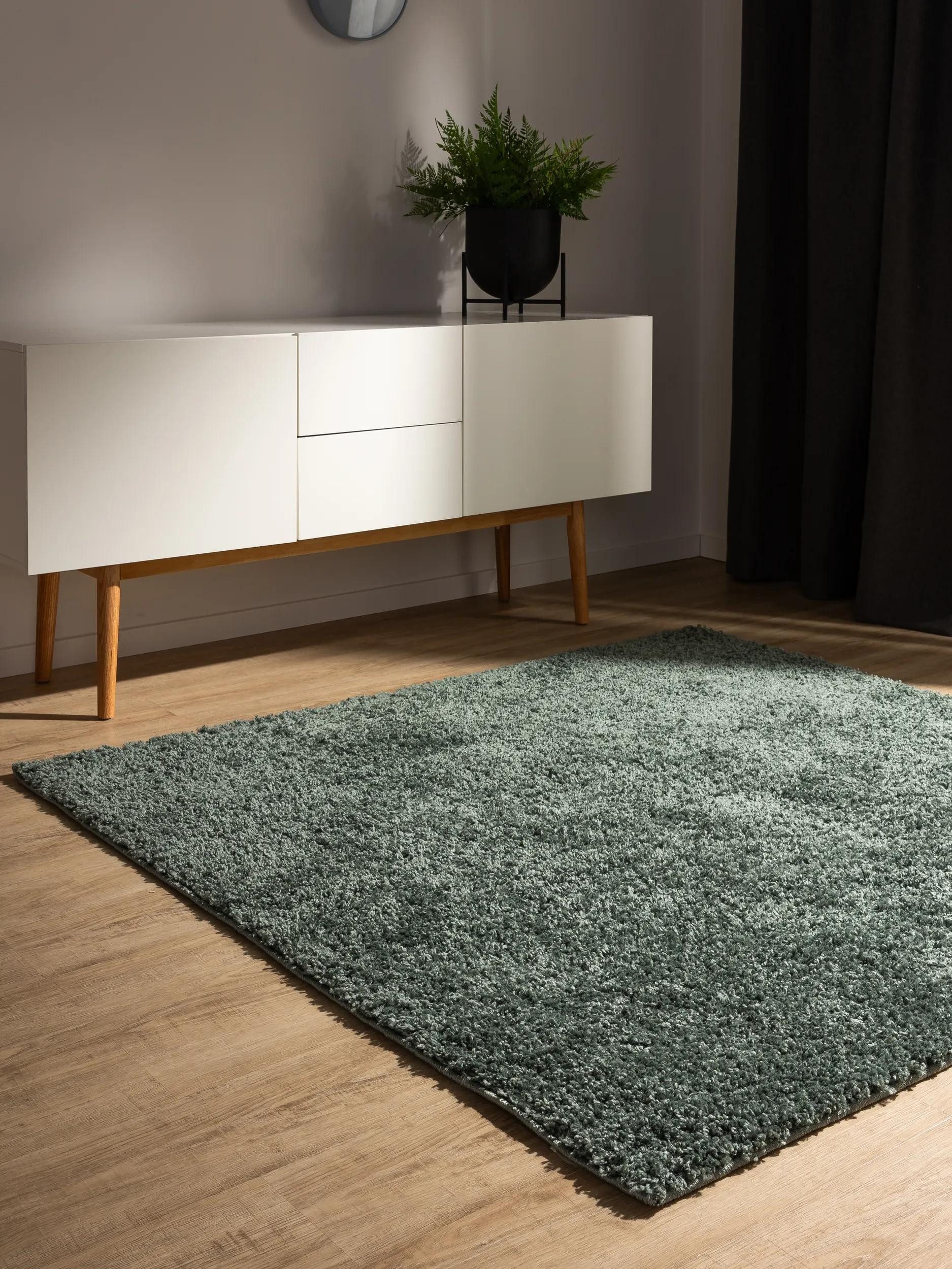 benuta Hochflor-Teppich Soho, quadratisch, Höhe: 31 mm, Teppich Wohnzimmer, Schlafzimmer, Esszimmer, Rutschfest, Waschbar