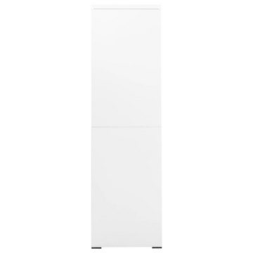 möbelando Aktenschrank 3007021 (LxBxH: 46x90x164 cm) abschließbar aus Stahl in Weiß mit 5 Schubladen