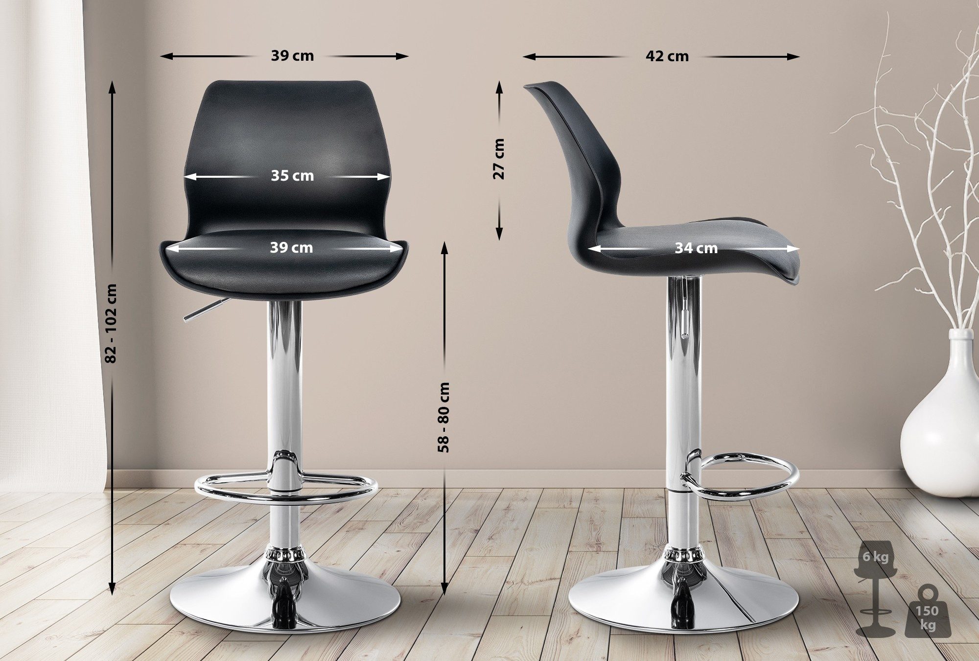 CLP Barhocker Gilbert (2er Set, 2 günstig online kaufen